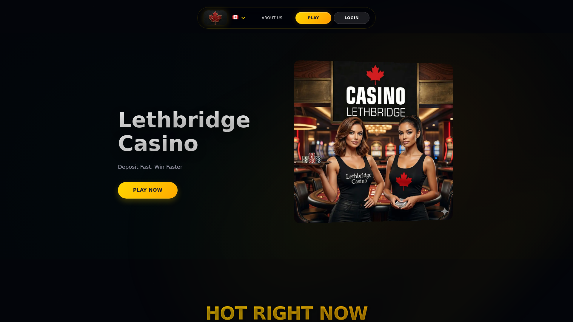 website screenshot of https://lethbridge-casino.ca
