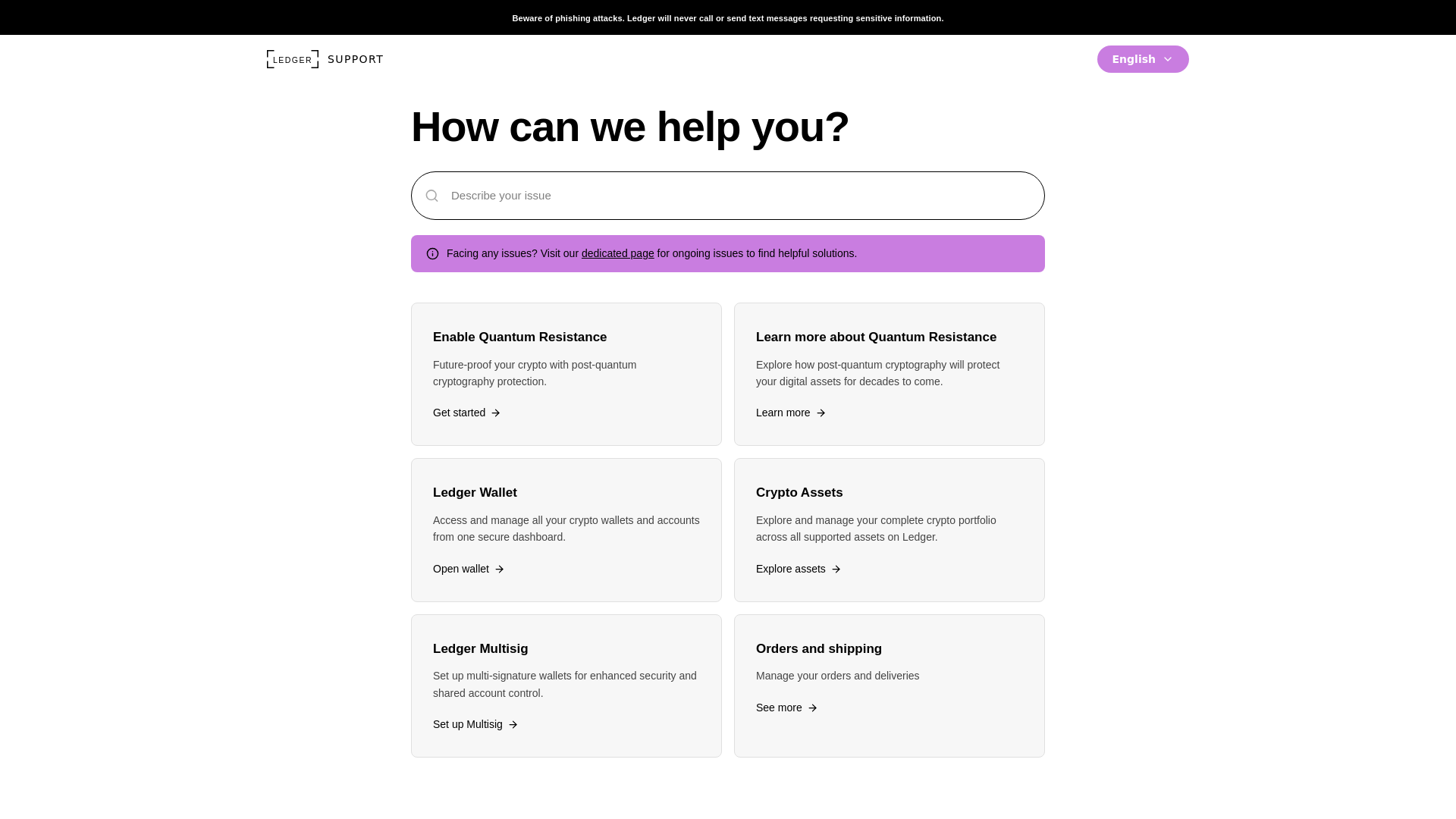website screenshot of https://quantumsystemcenterledger.com/