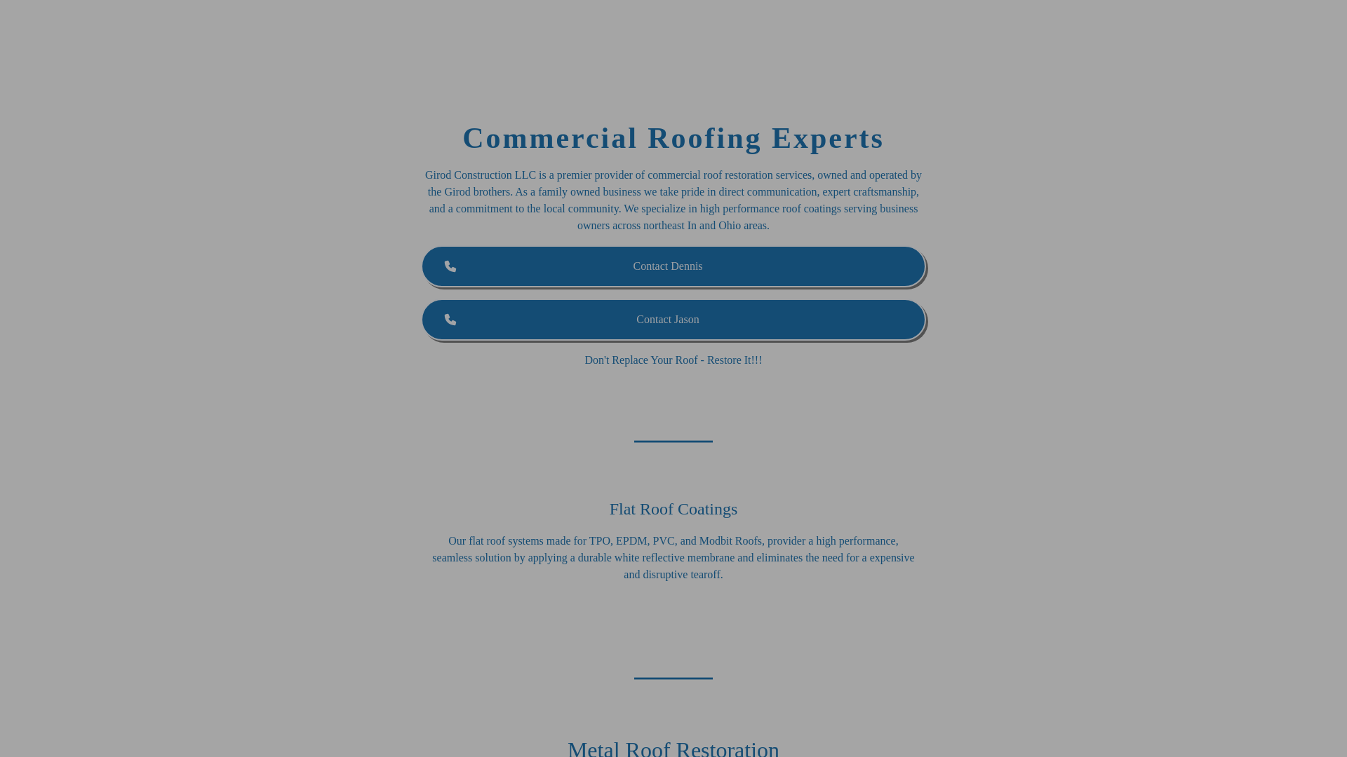 website screenshot of https://commercialroofingsolutionsgirod.com/