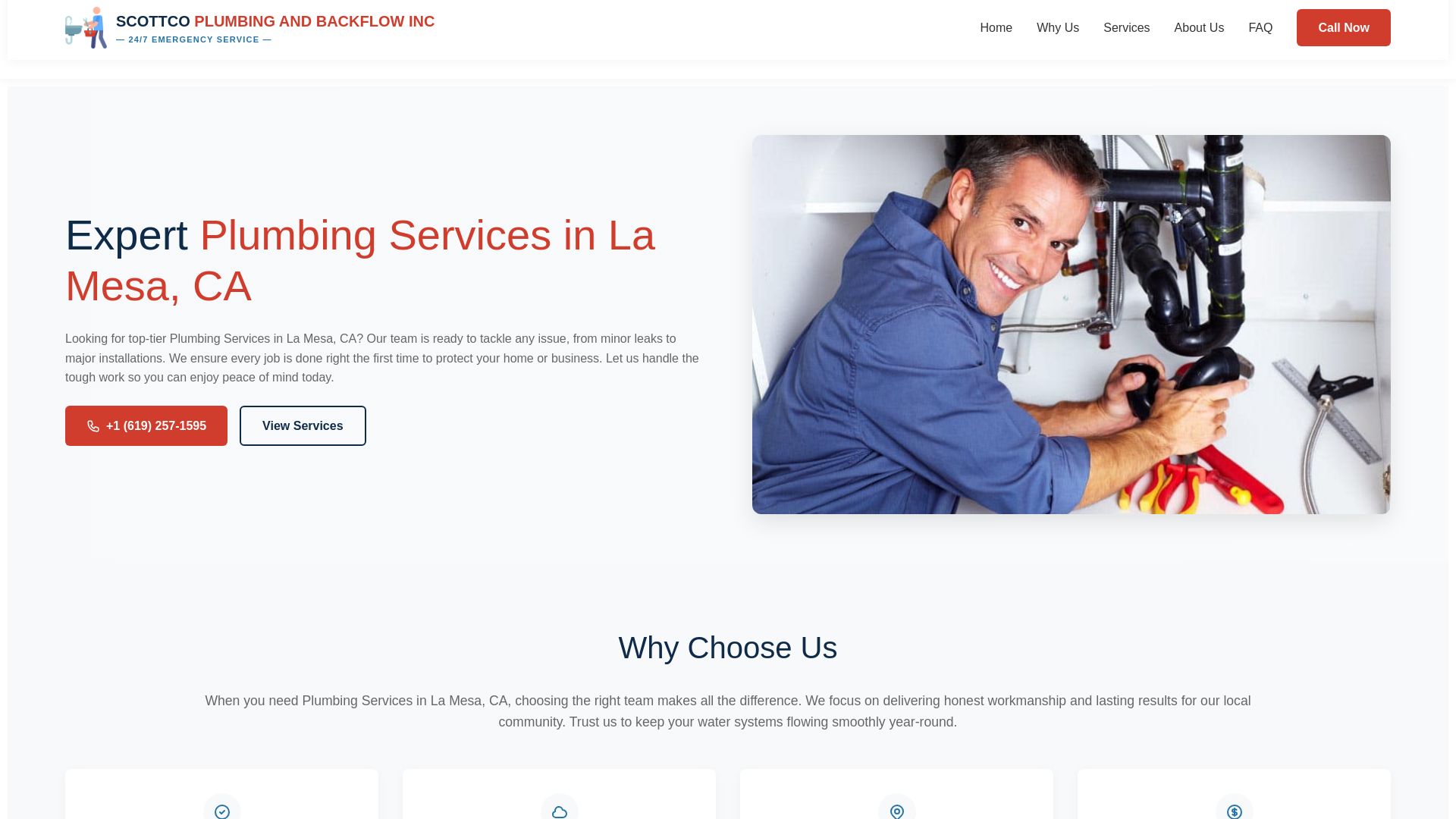 website screenshot of https://scottcoplumbingandbackflow.com