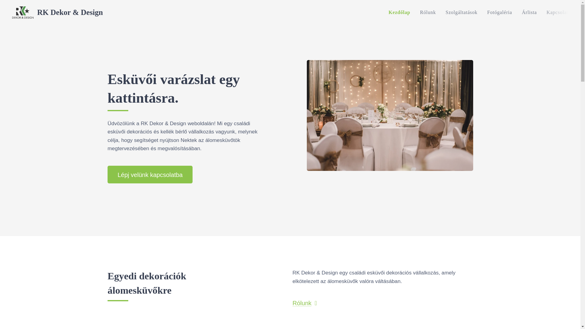 website screenshot of https://rkdekordesign.hu/