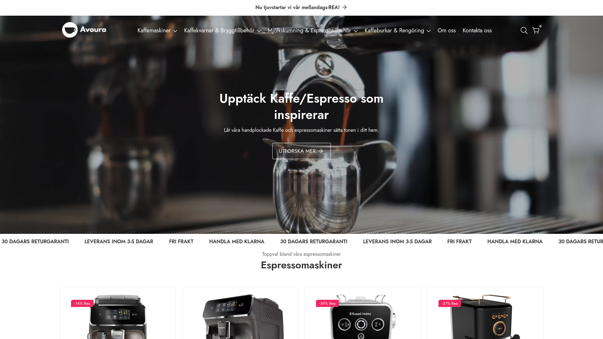website screenshot of https://avoura.se/
