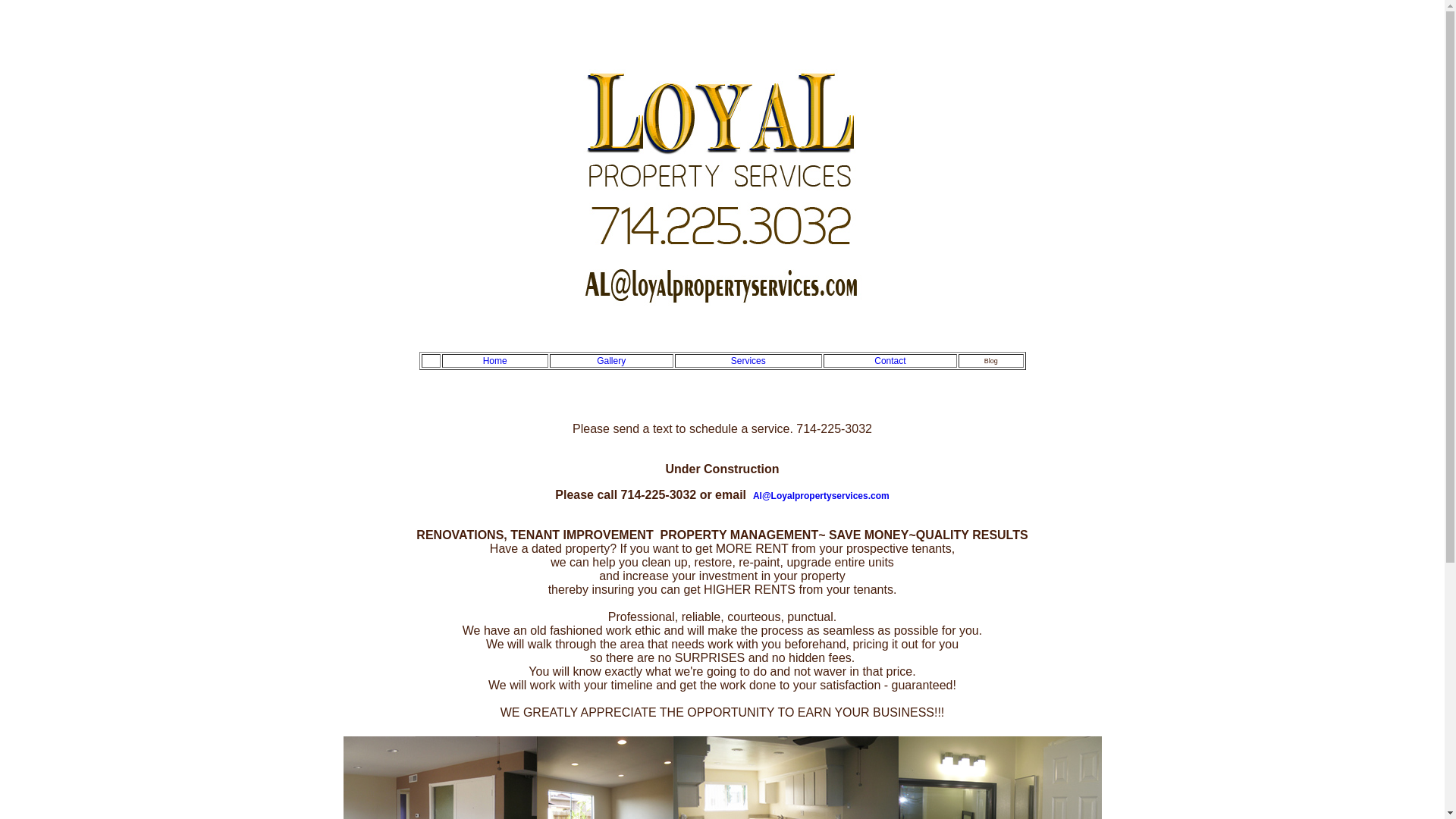 website screenshot of https://loyalpropertyservices.com/