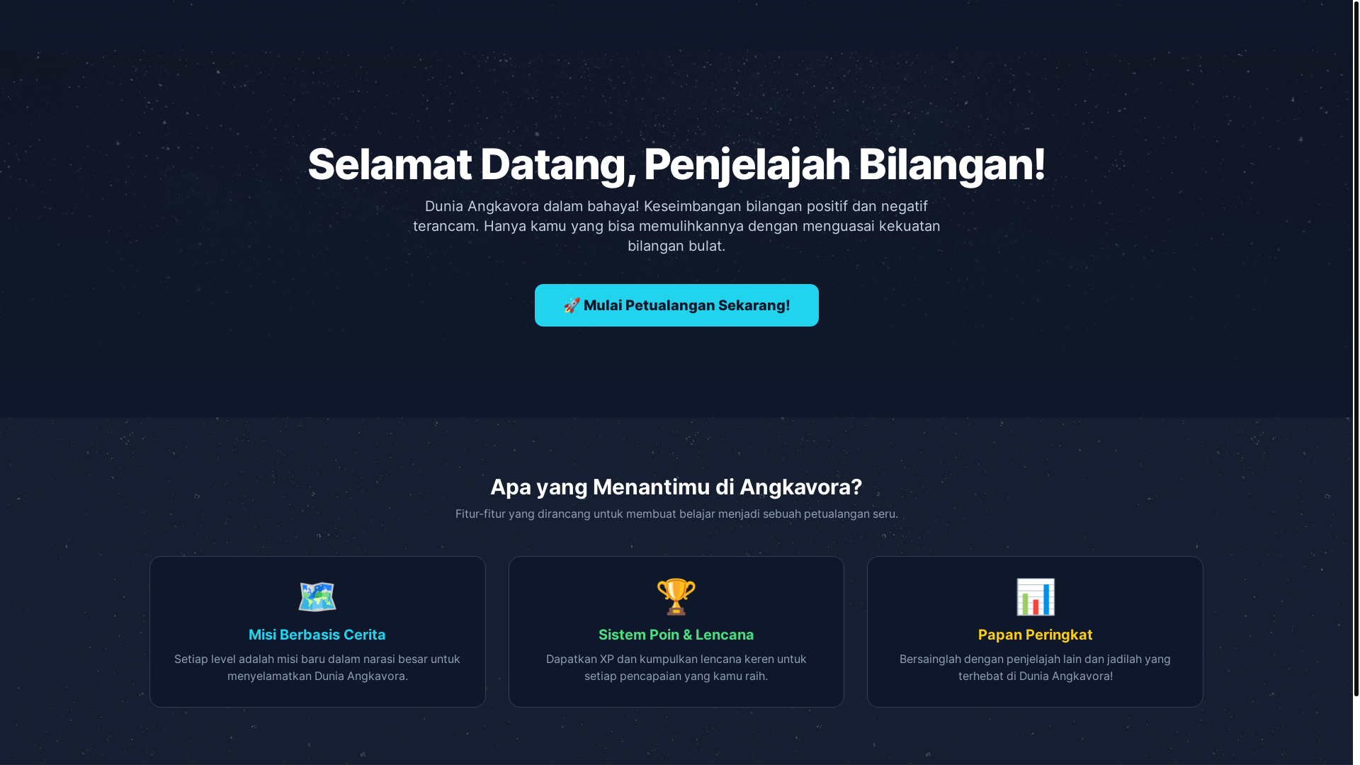 website screenshot of https://duniaangkavora.web.id/