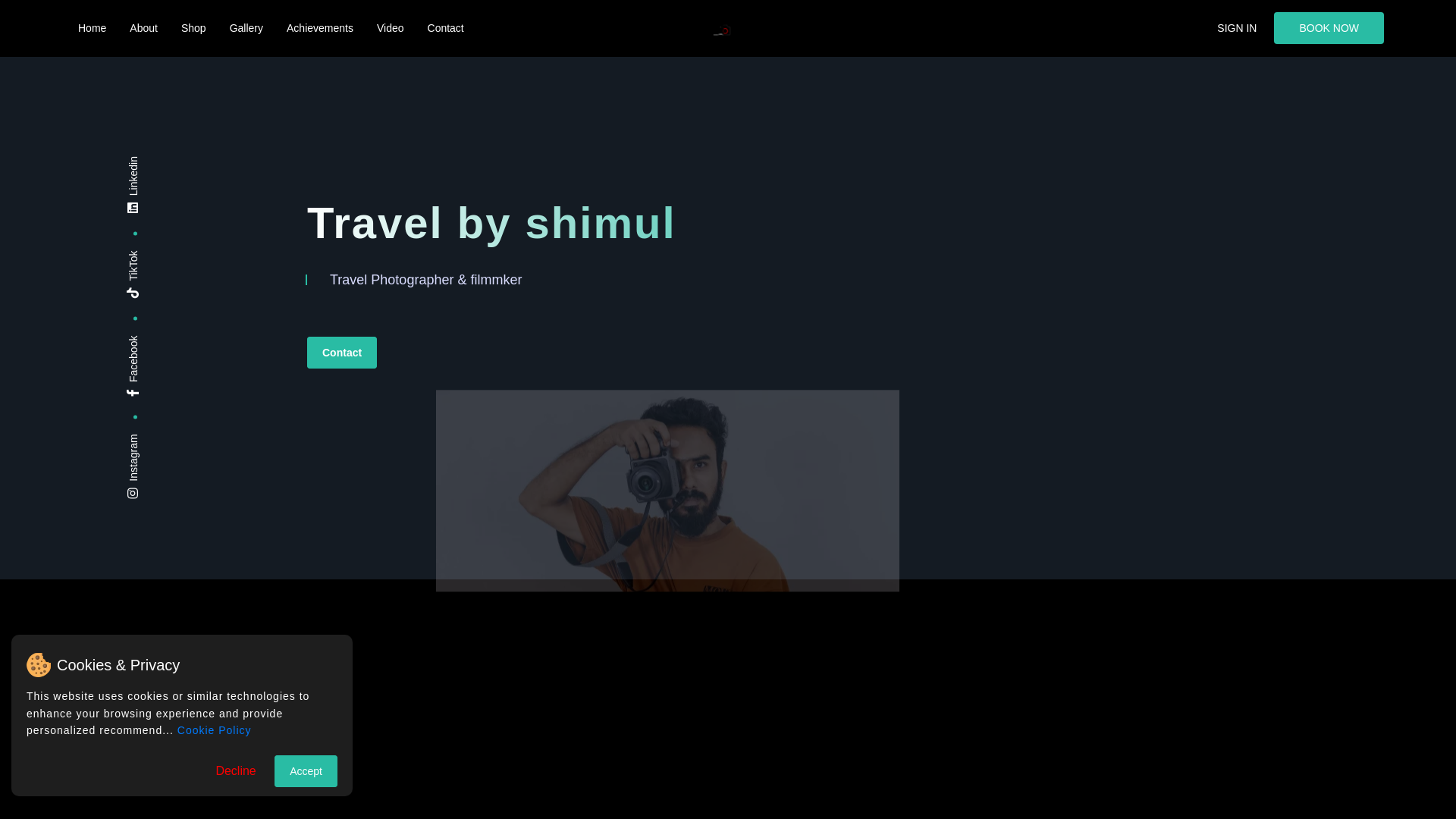 website screenshot of https://travelbyshimul.com/