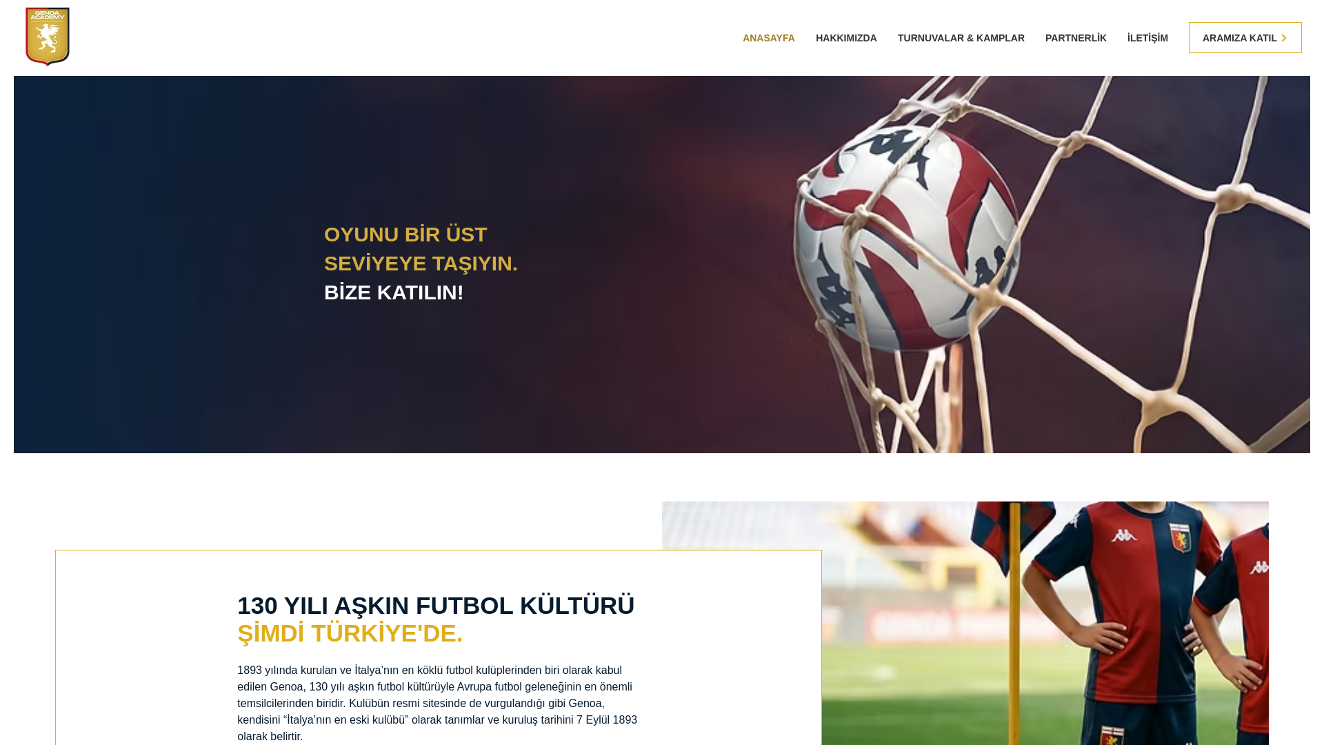 website screenshot of https://genoaacademyturkey.com/