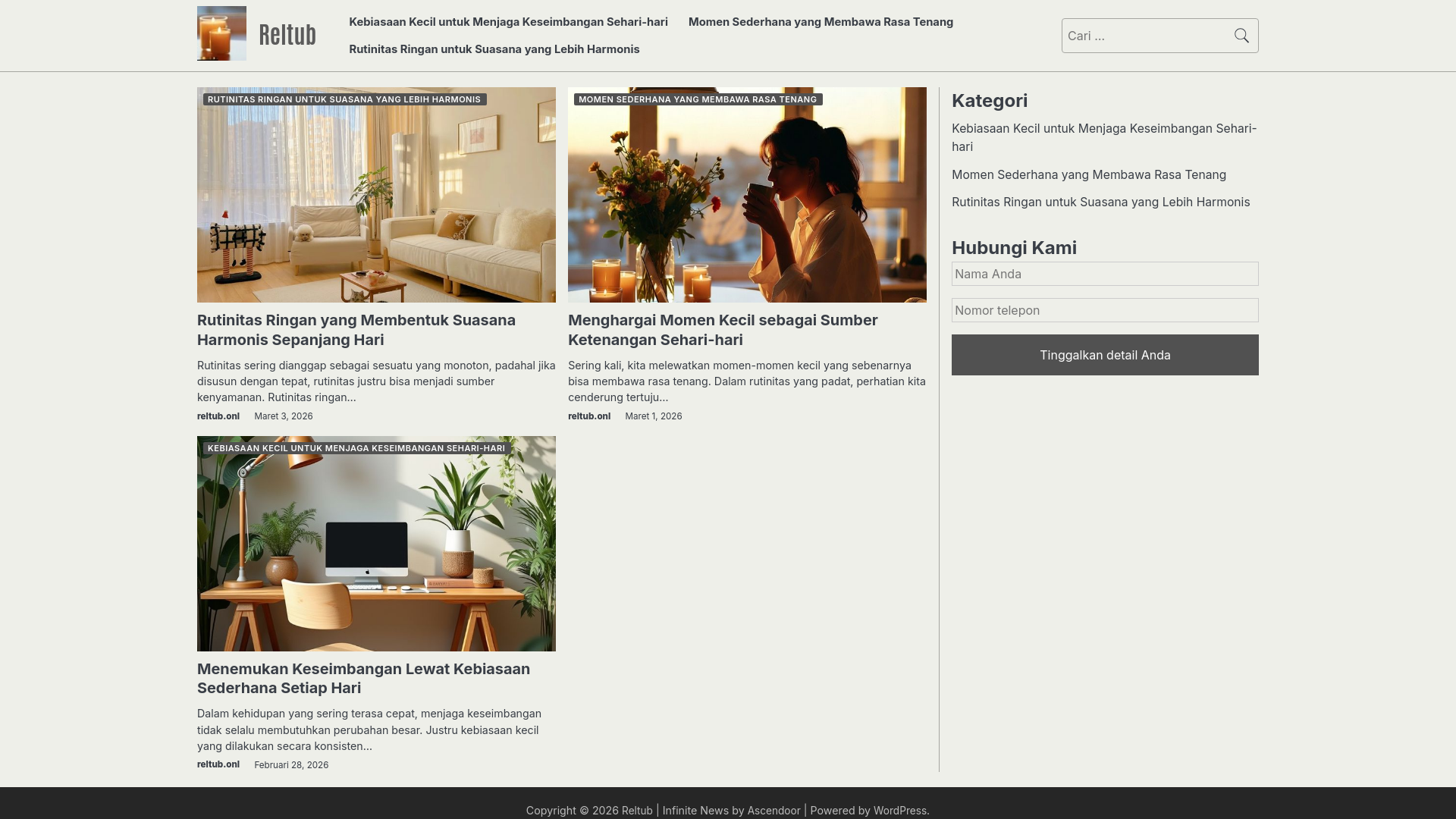 website screenshot of https://reltub.onl/