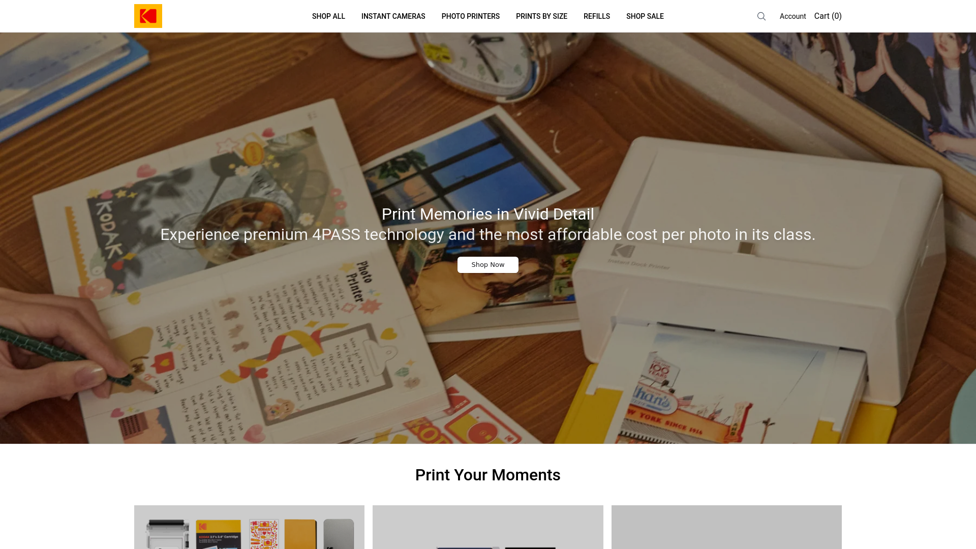 website screenshot of https://thekodakphotoprinter.shop/