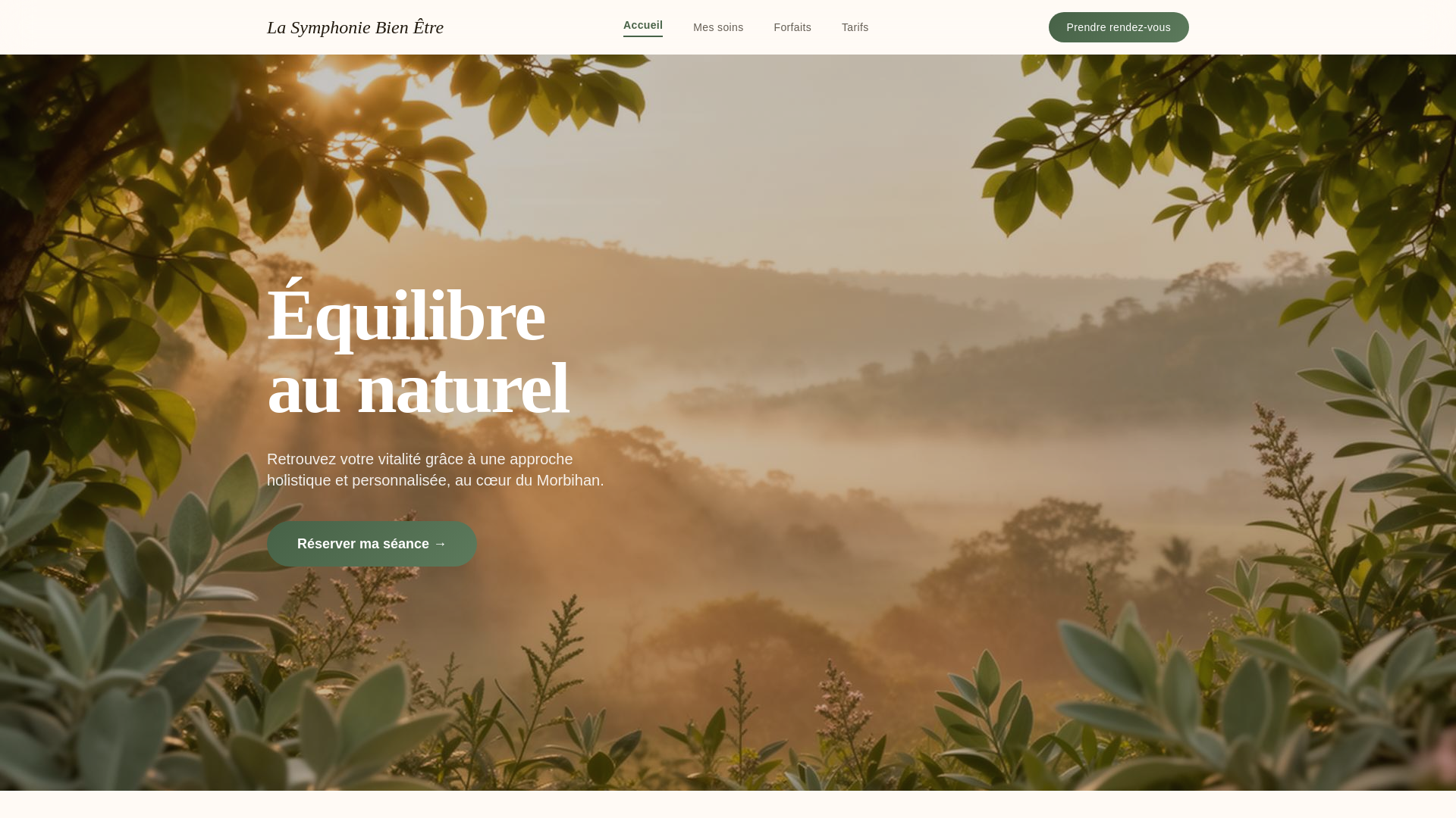 website screenshot of https://lasymphoniebienetre.com/