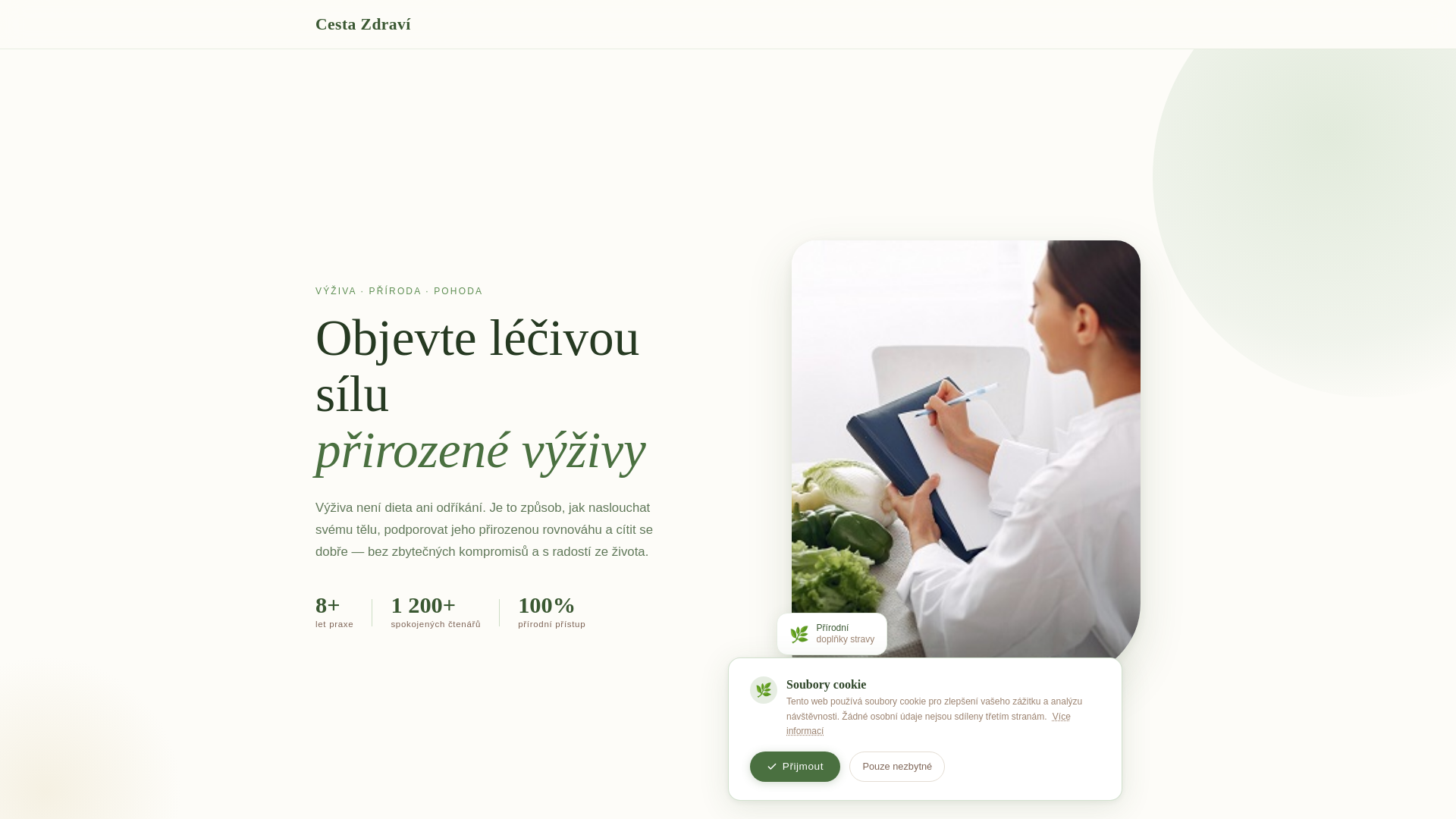 website screenshot of https://cestazdravihz.info