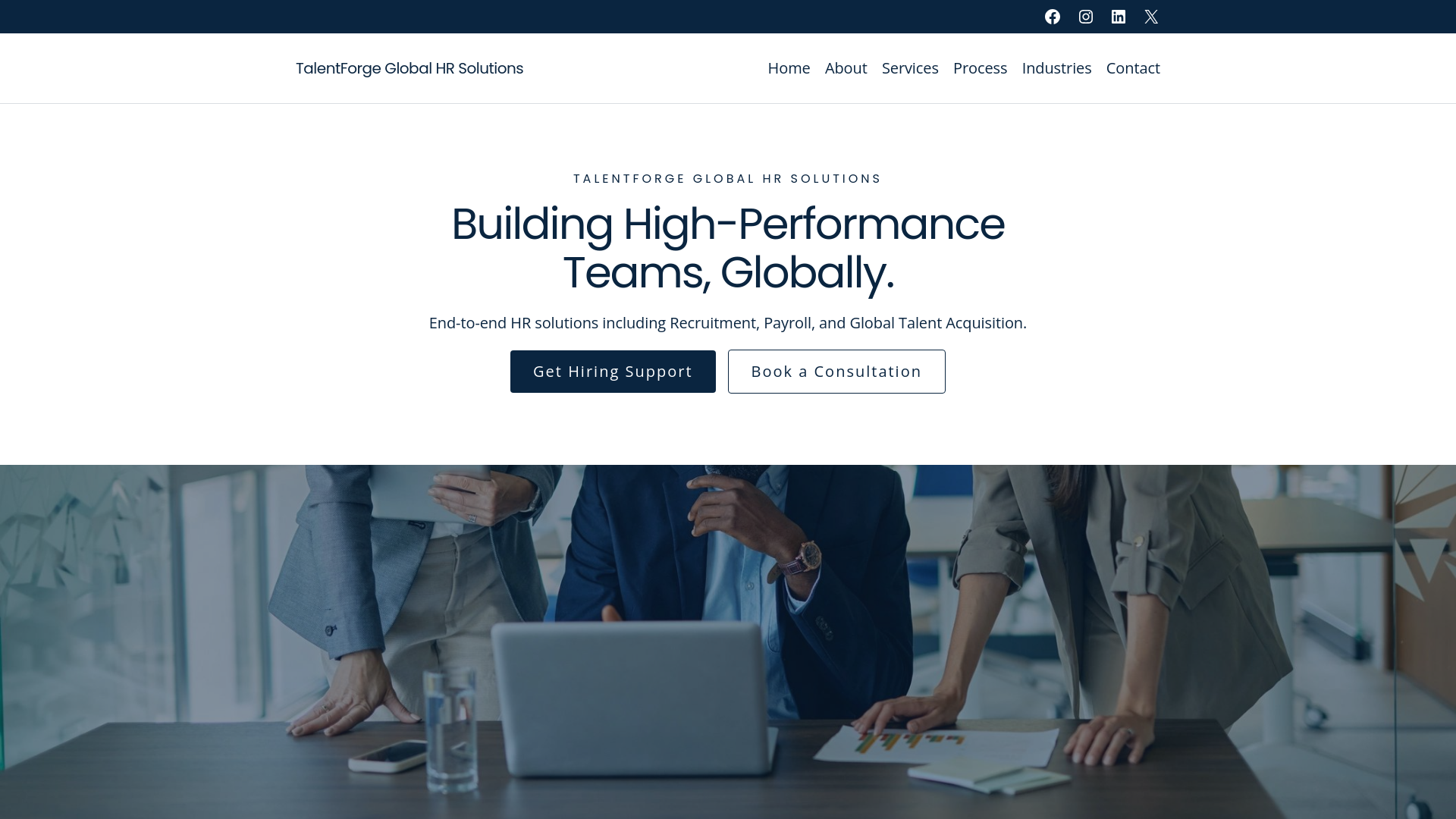 website screenshot of https://talentforgeglobal.in