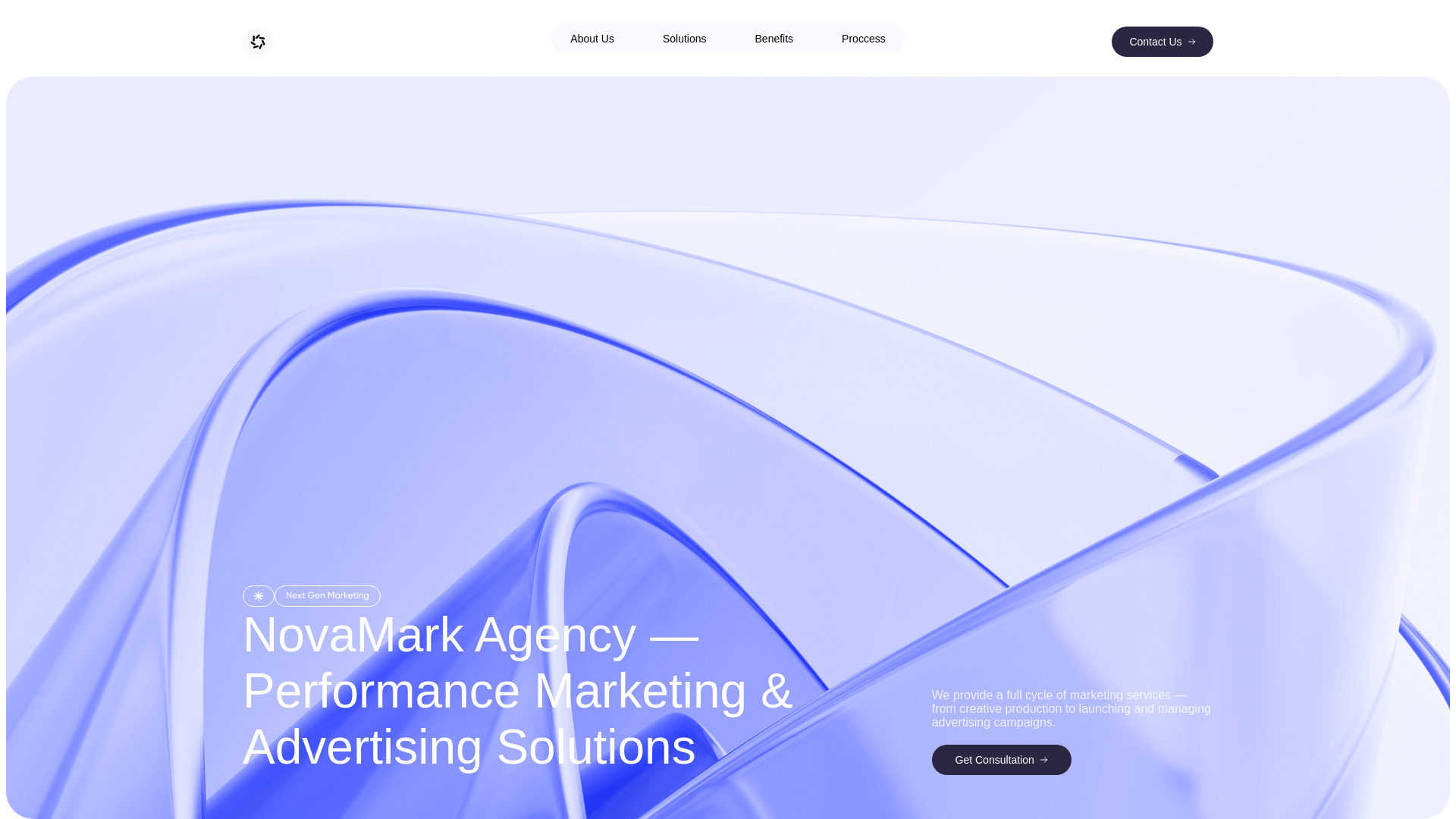 website screenshot of https://novamark.agency/