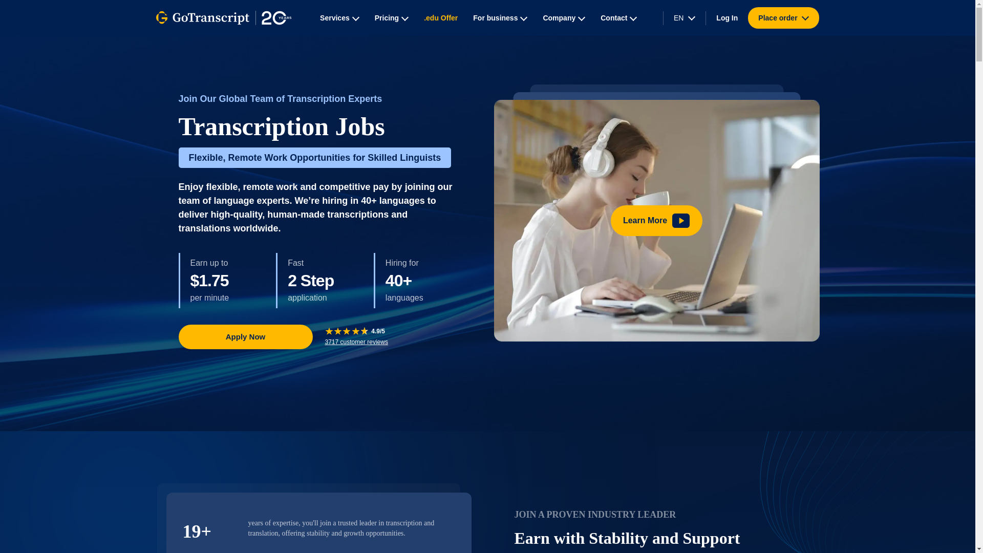 website screenshot of https://gotranscript.com/transcription-jobs