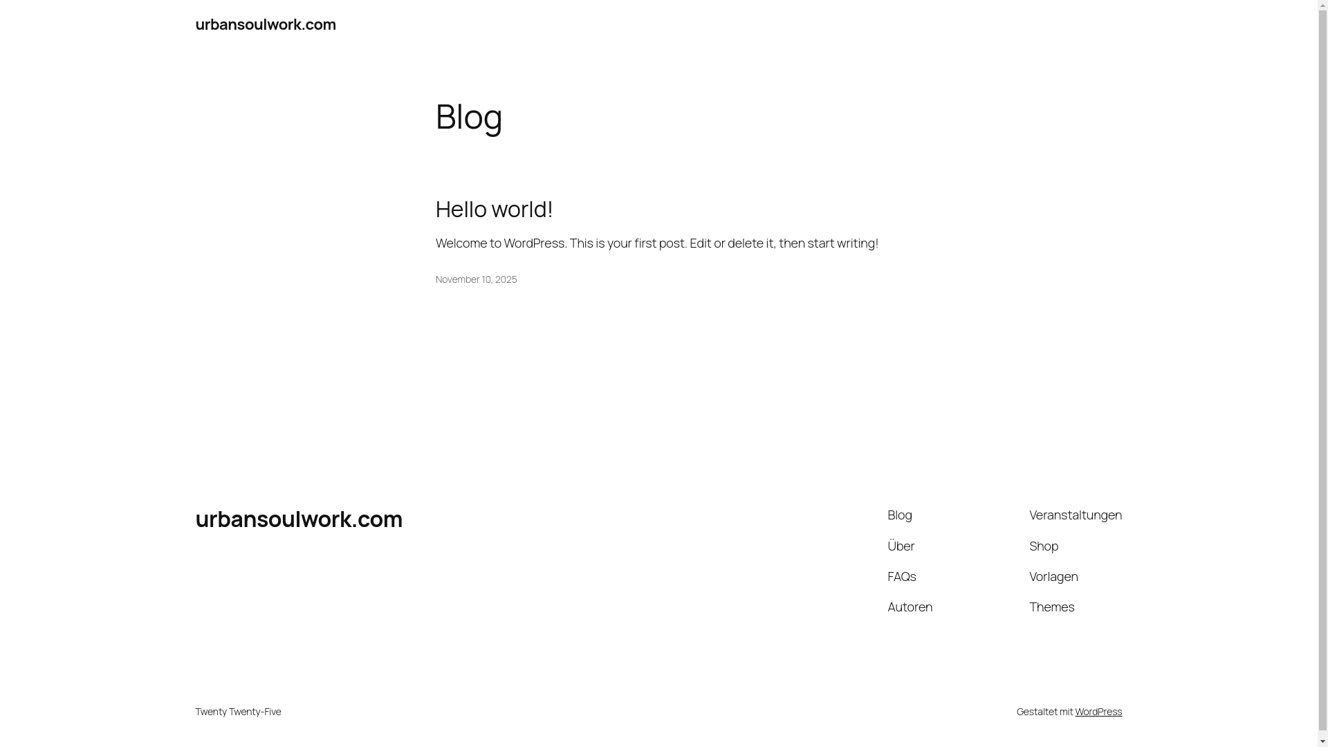 website screenshot of https://urbansoulwork.com/