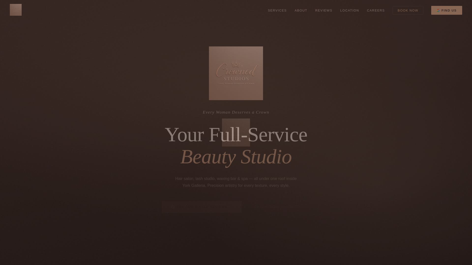 website screenshot of https://crownedstudiosllc.com/