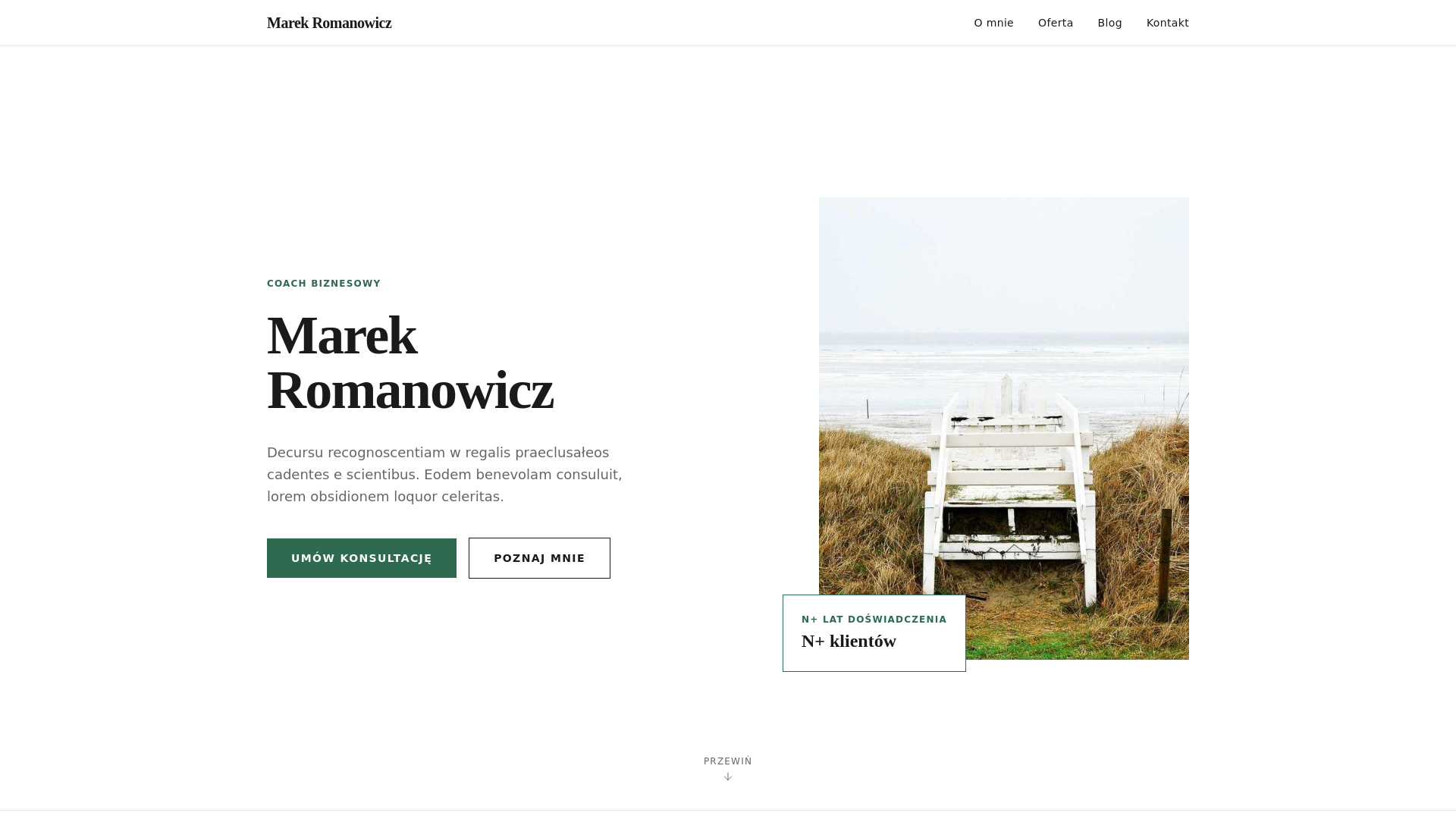 website screenshot of https://marekromanowicz.pages.dev/
