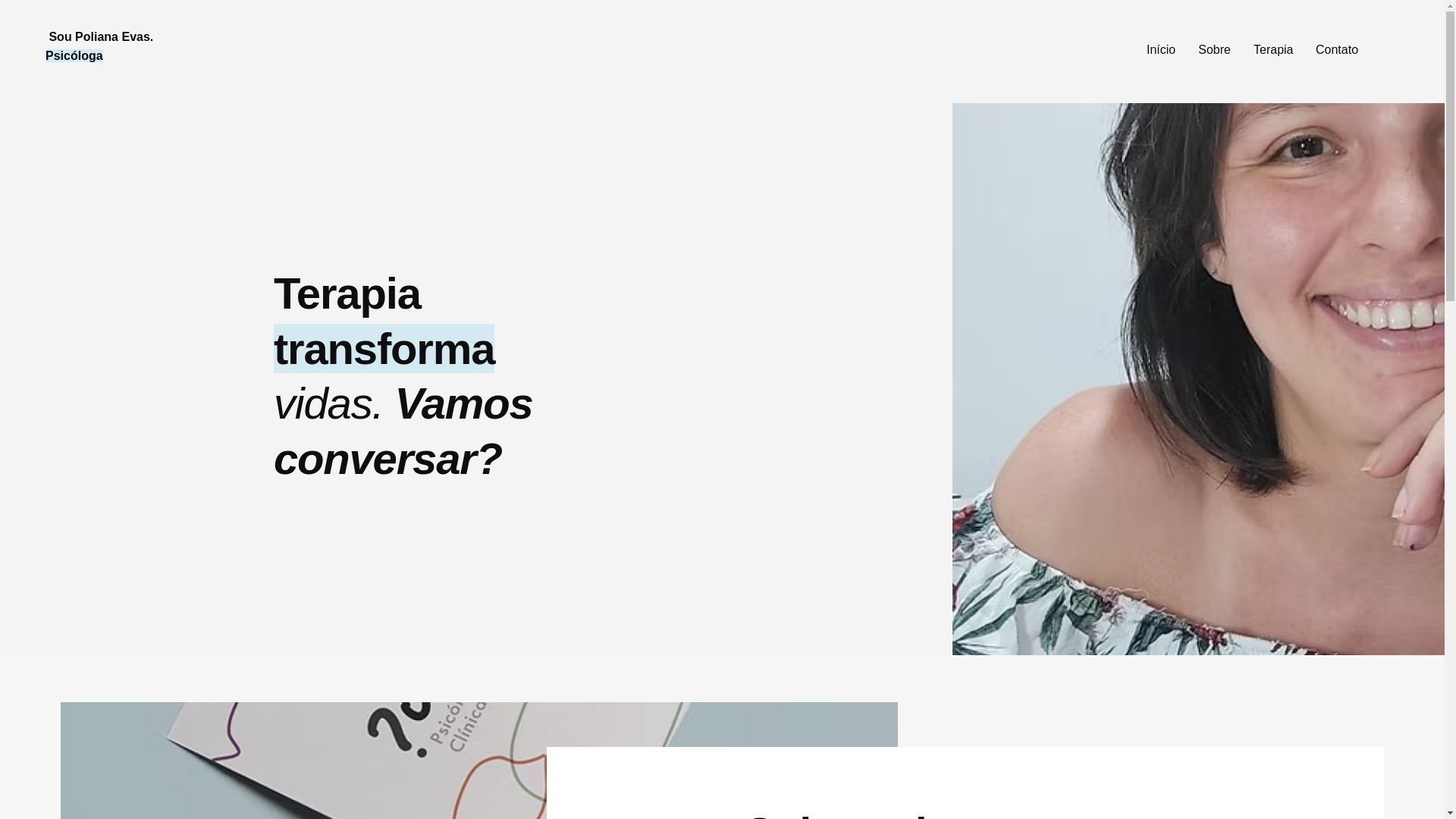 website screenshot of https://polianaevas.com.br/