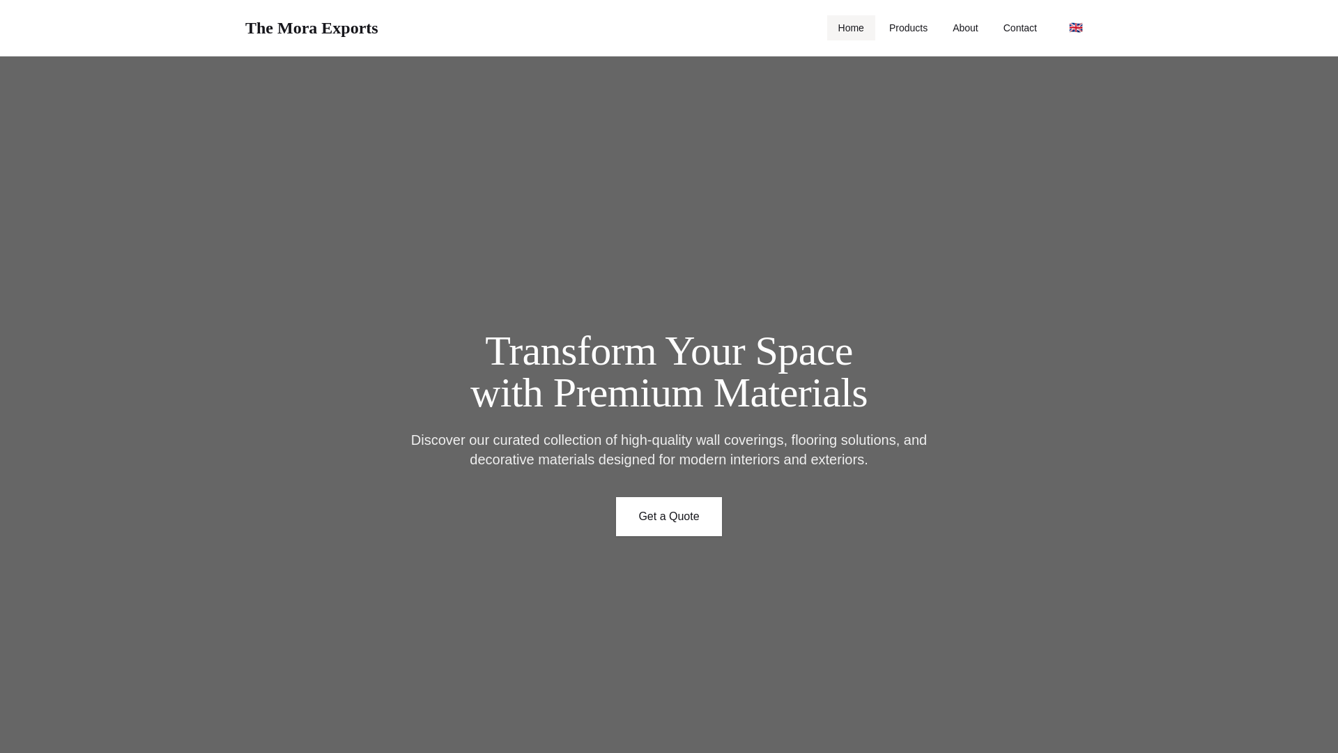 website screenshot of https://themoraexports.com