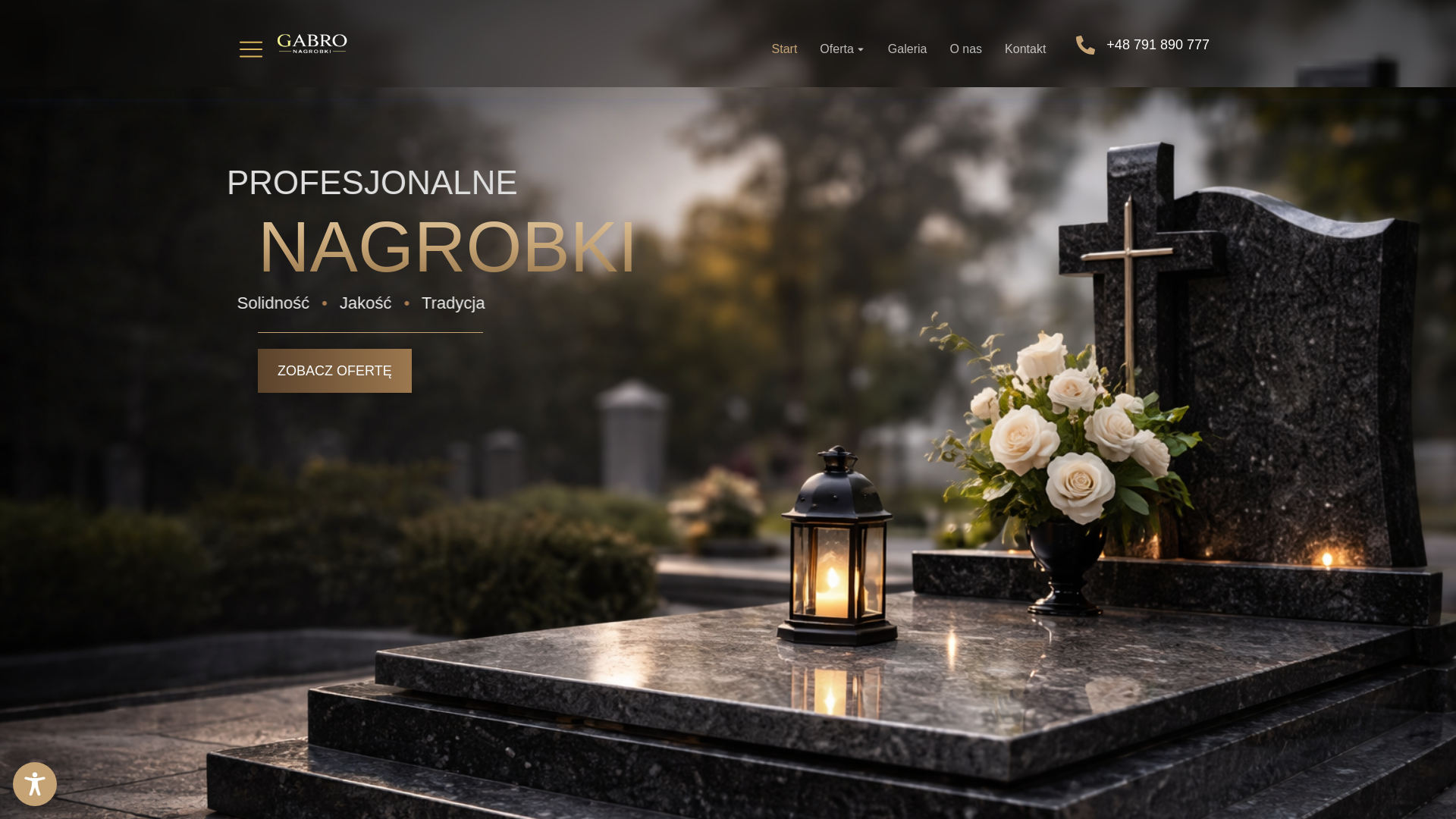 website screenshot of https://gabro-nagrobki.pl/