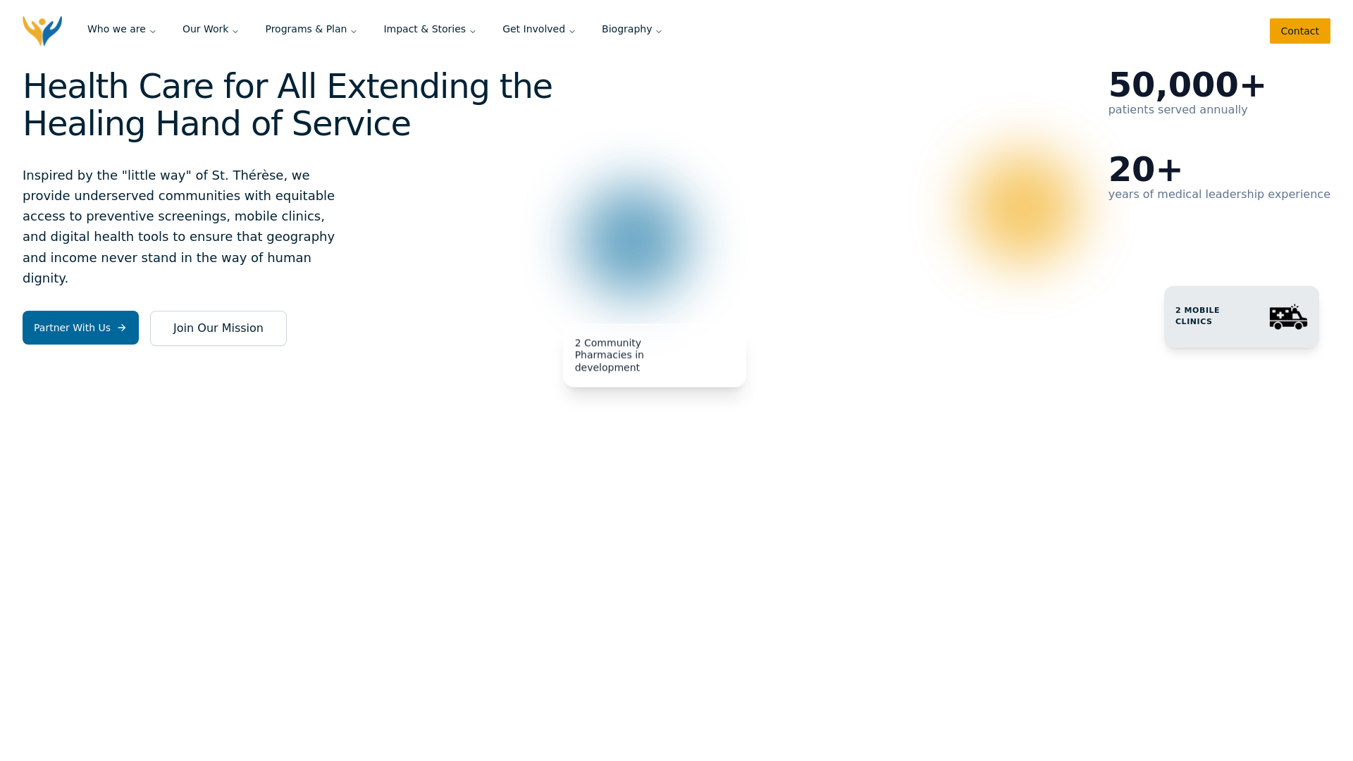 website screenshot of https://saintetheresa.org