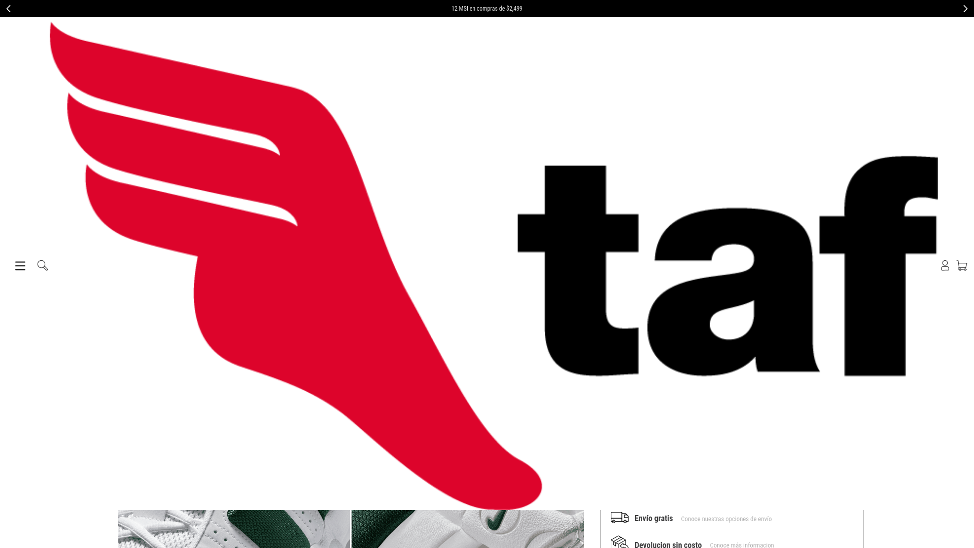 website screenshot of https://www.taf.com.mx/tenis-nike-air-more-uptempo-low-fz3055-102-1/p?skuId=143853