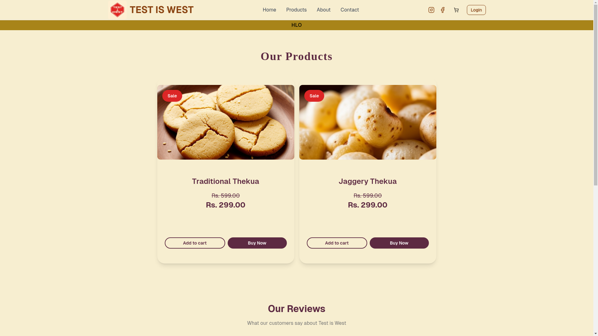 website screenshot of https://testiswest.shop/