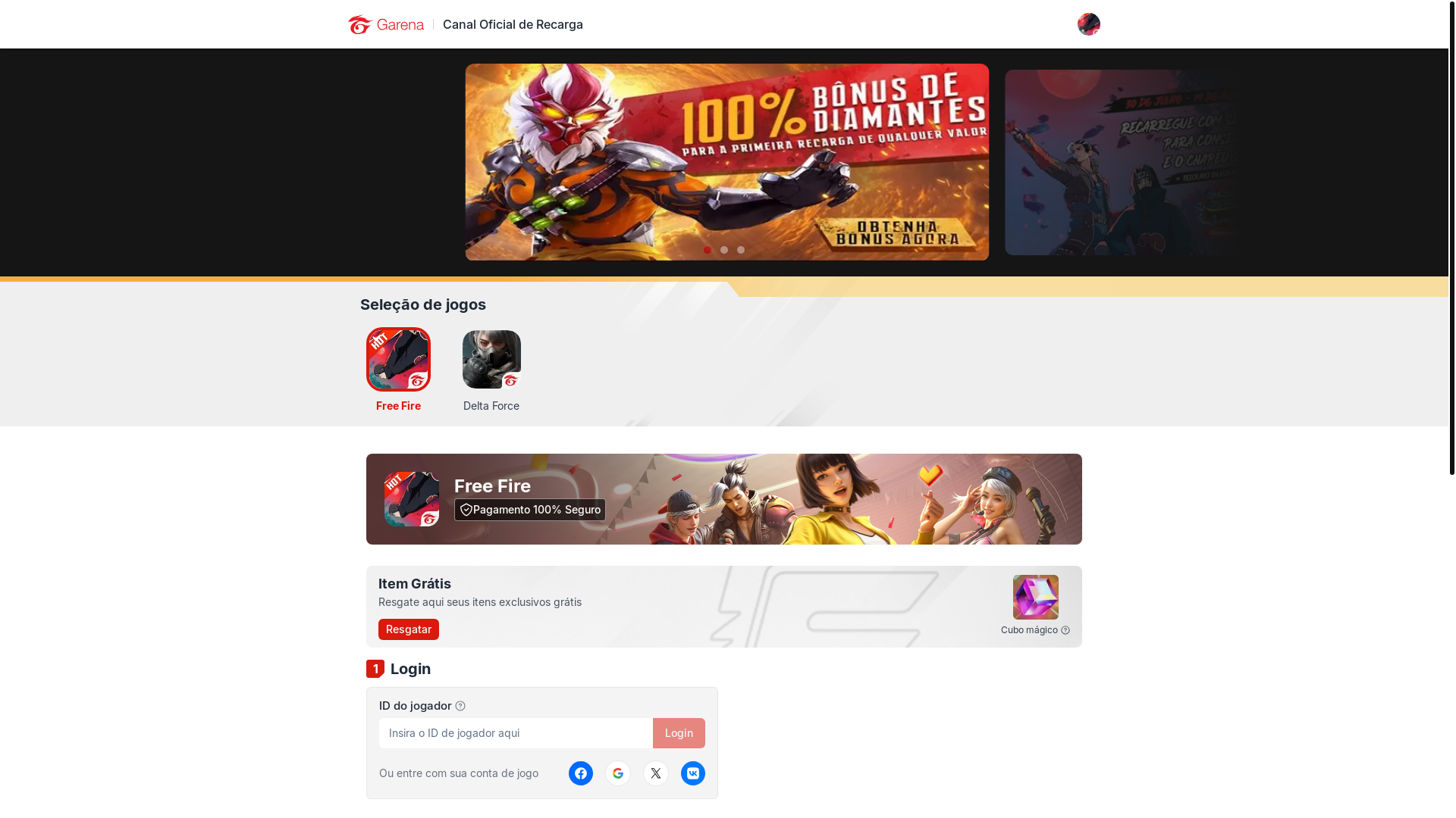 website screenshot of https://recargajogo.blog/