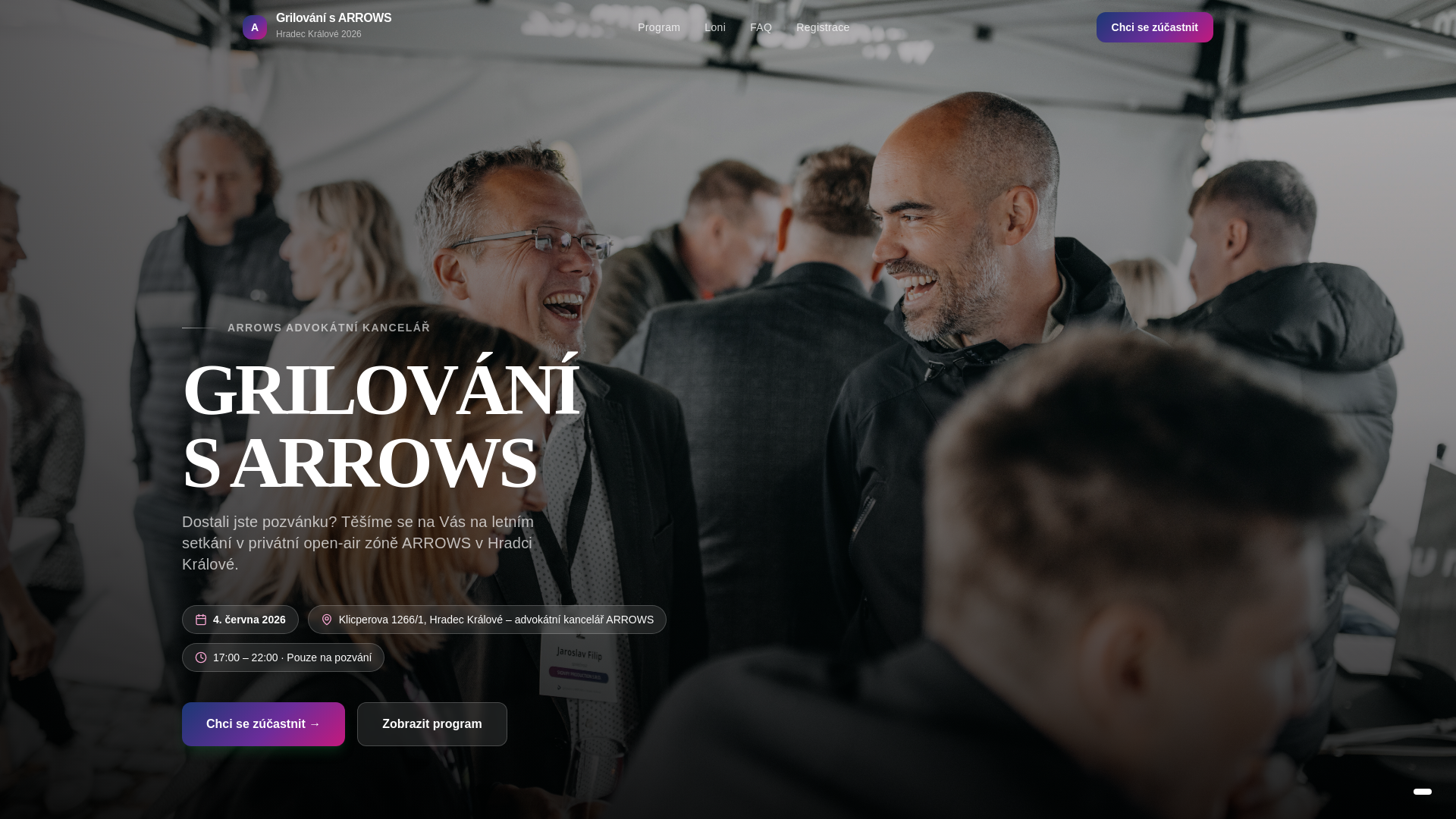 website screenshot of https://grilovackahradec.cz/