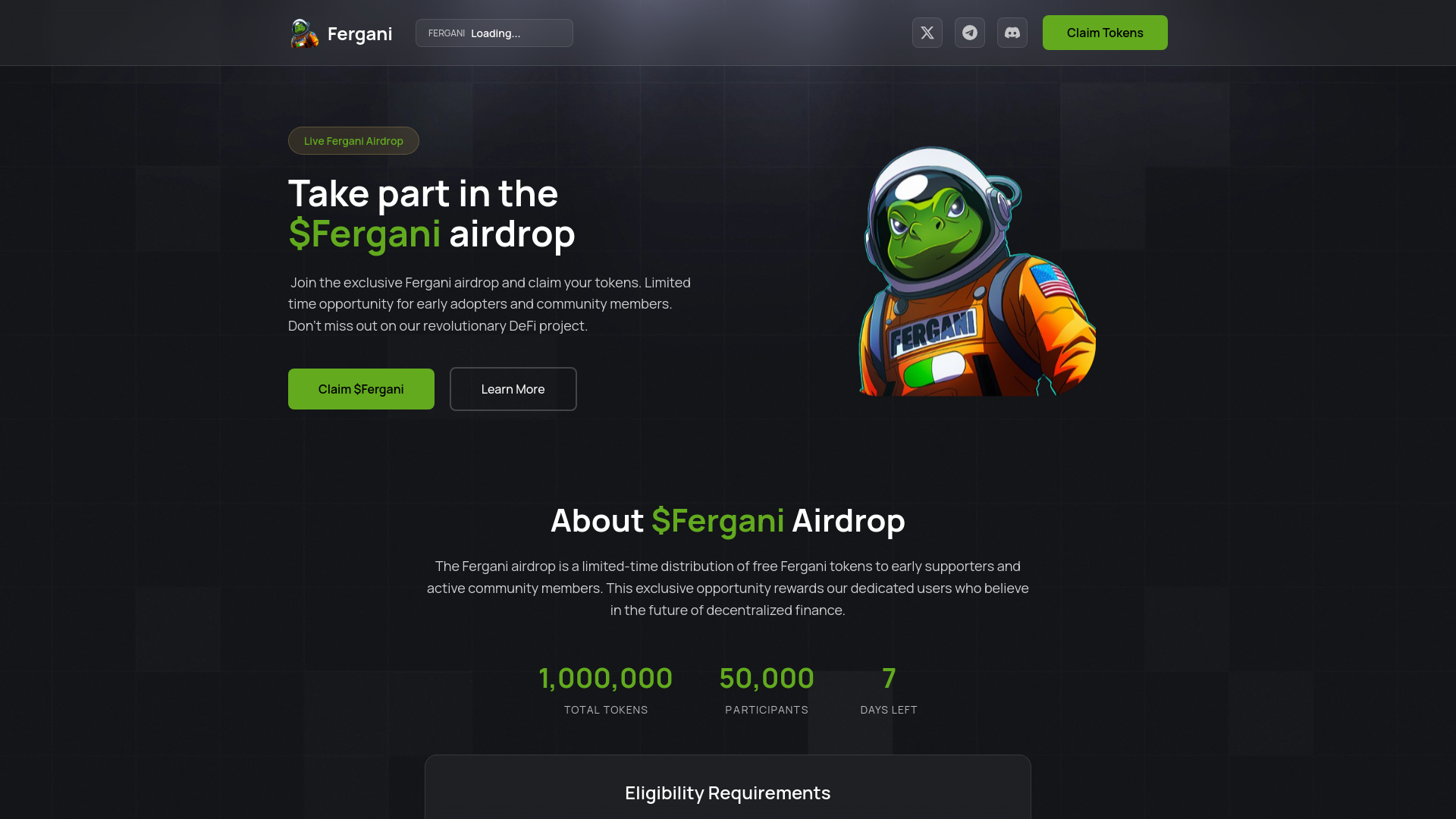 website screenshot of https://claimfergani.pages.dev/