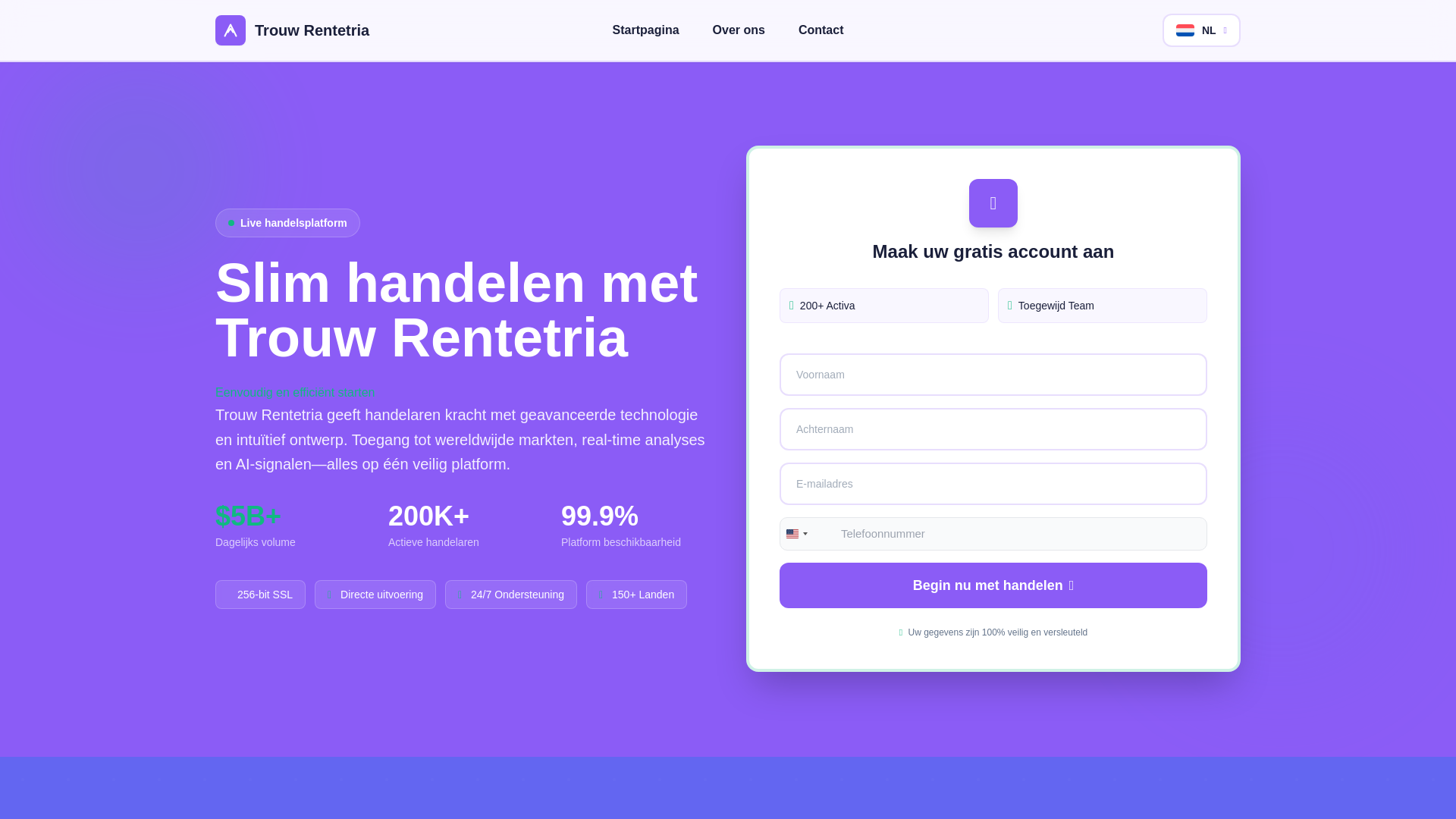 website screenshot of https://trouwrentetria-nl.com/
