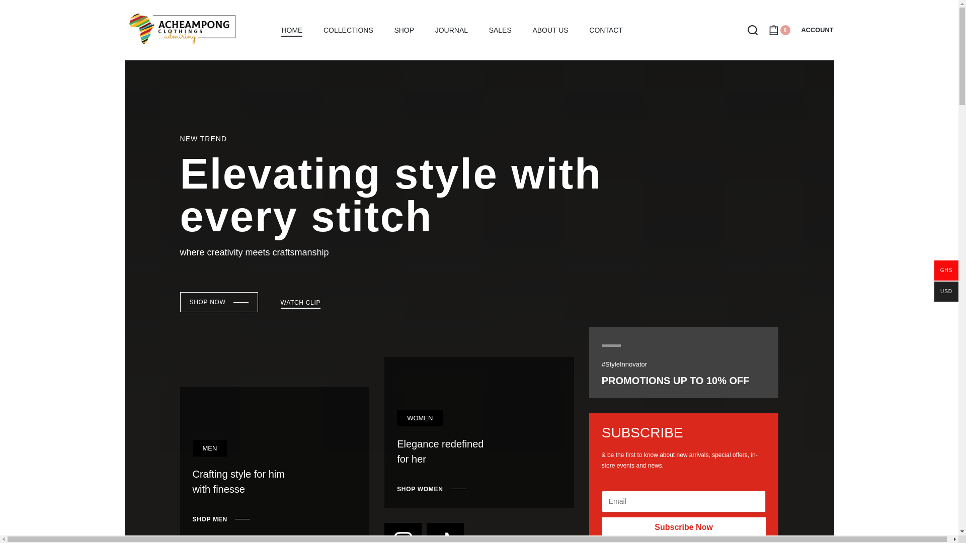 website screenshot of https://styledbyacheampong.com/