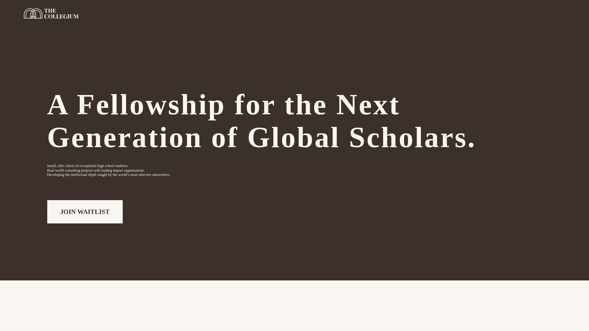 website screenshot of https://thecollegiumglobal.com/