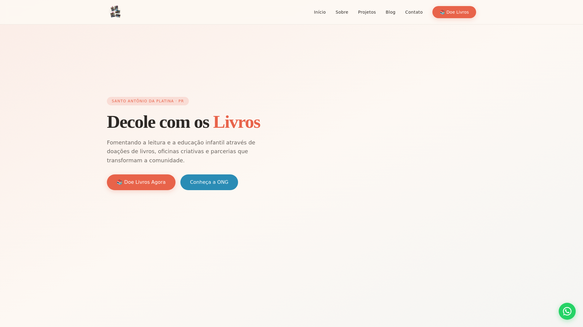 website screenshot of https://decole-com-livros.pages.dev/