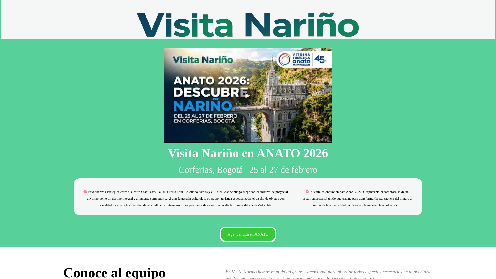 website screenshot of https://visitanarino.com/