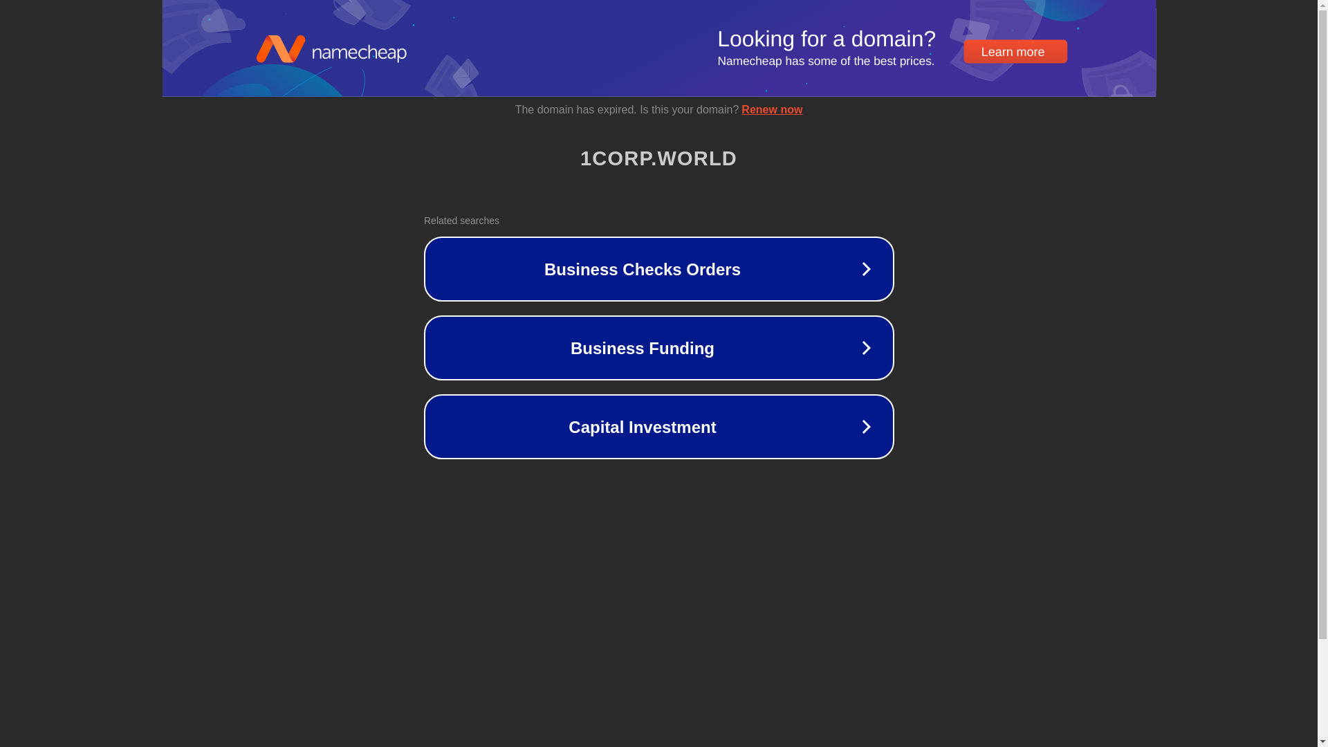 website screenshot of https://api.1corp.world