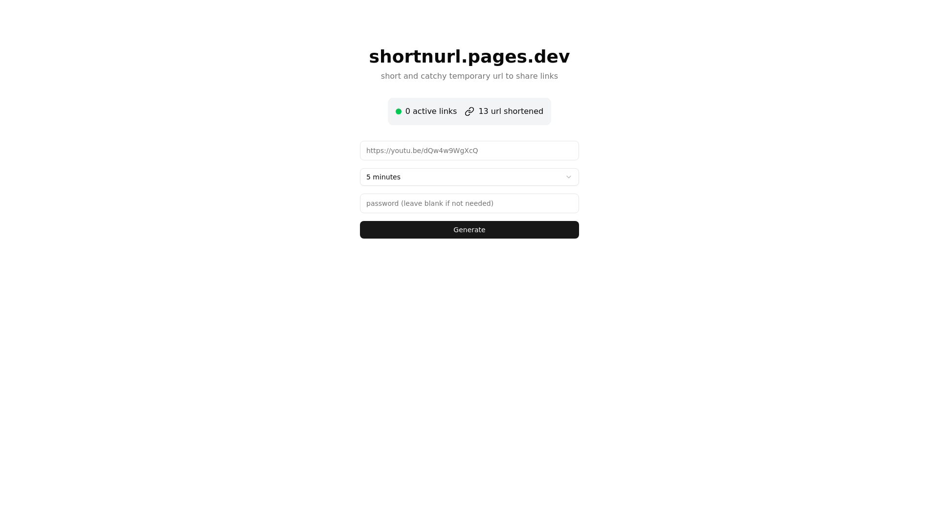 website screenshot of https://shortnurl.pages.dev/