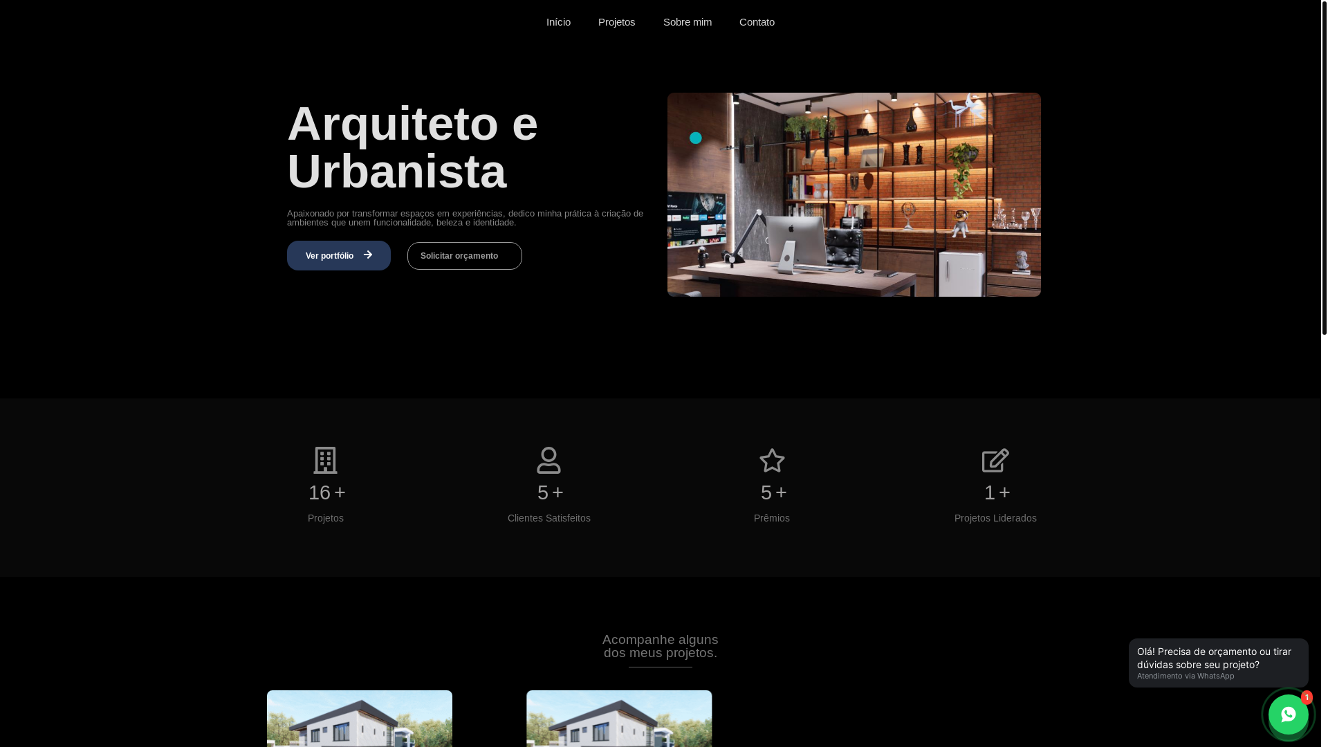 website screenshot of https://arquitetoluz.com.br/