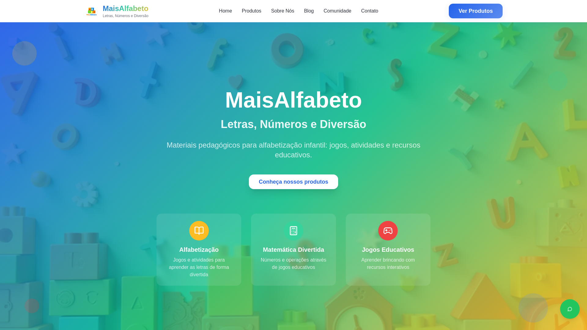 website screenshot of https://maisalfabeto.com.br/