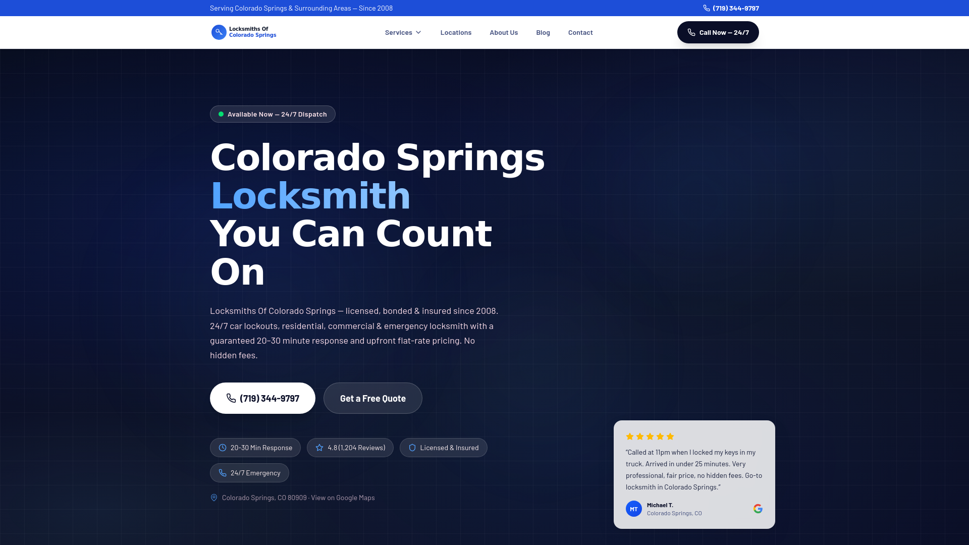 website screenshot of https://colorado-locksmith.pages.dev/