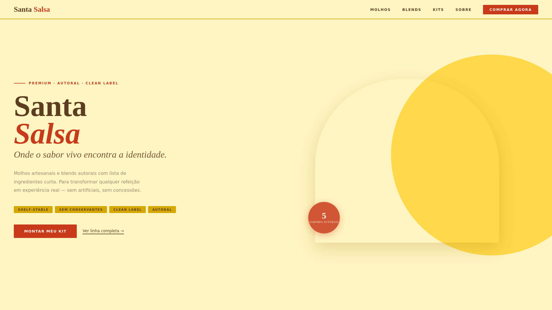 website screenshot of https://santasalsa.com.br