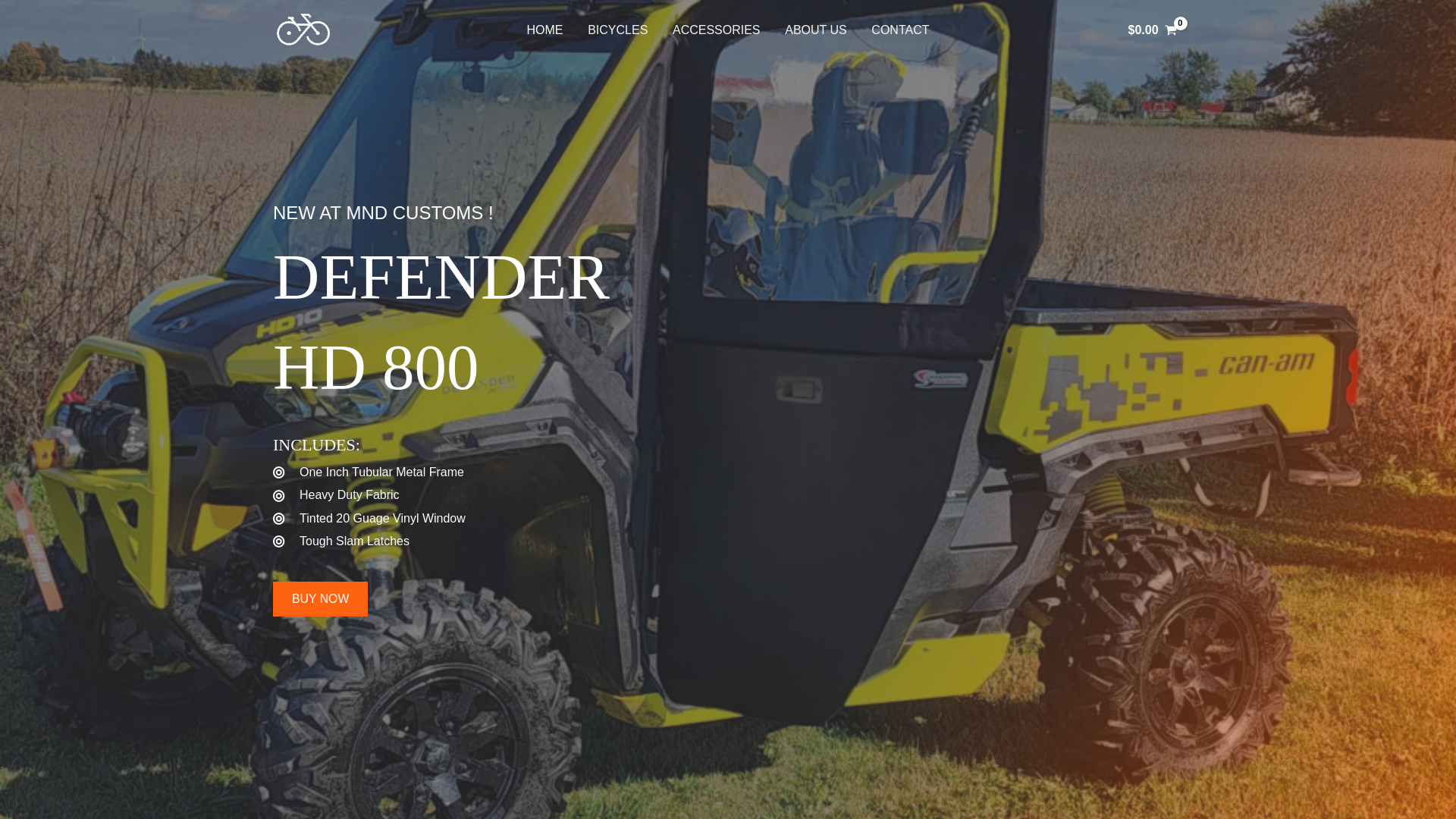 website screenshot of https://mndcustoms.ca