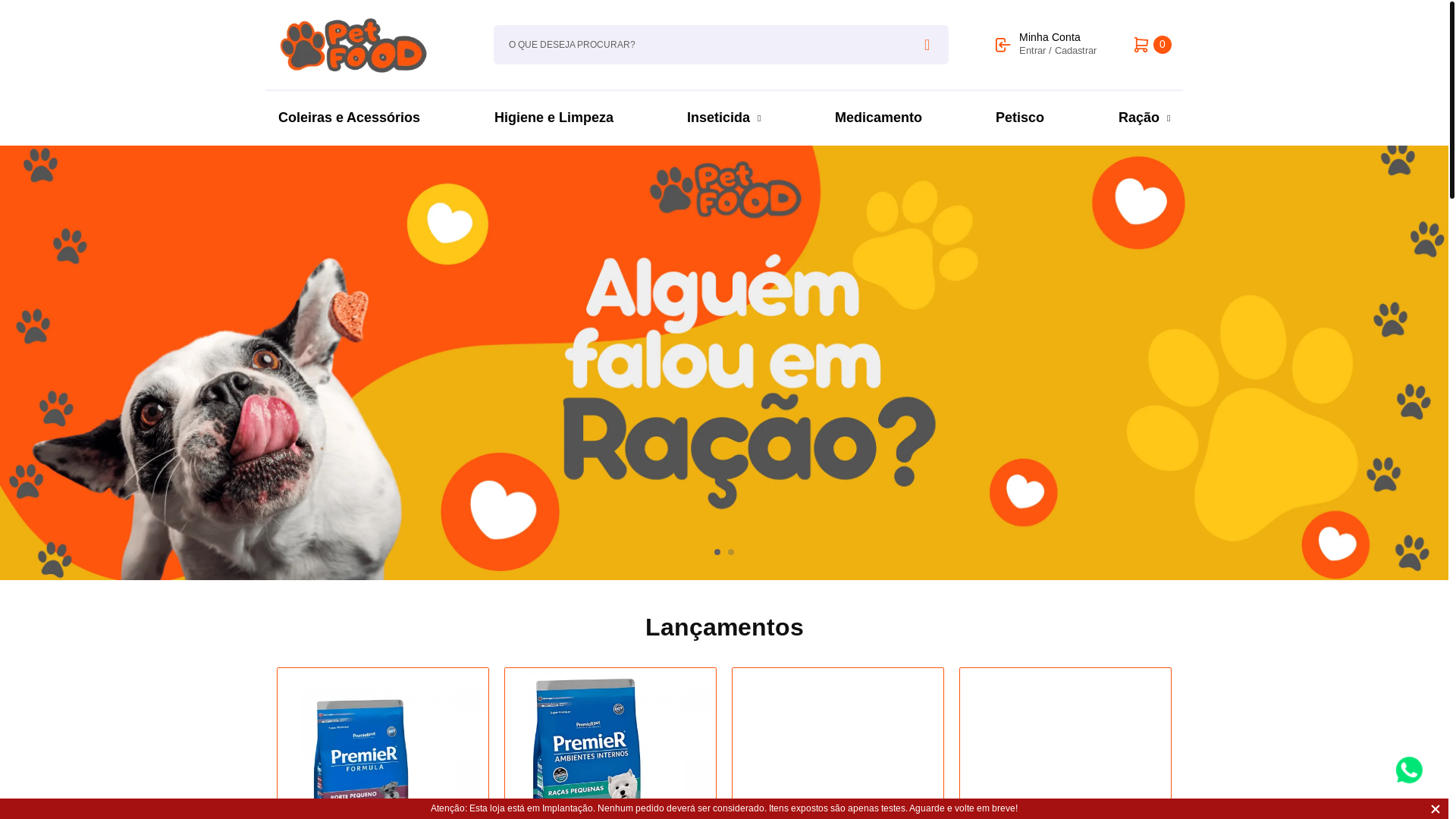 website screenshot of https://petfoodmarilia.com.br/