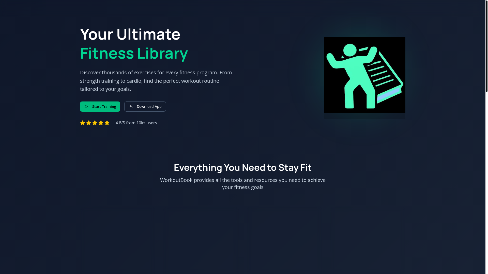 website screenshot of https://workoutbook-site.pages.dev/