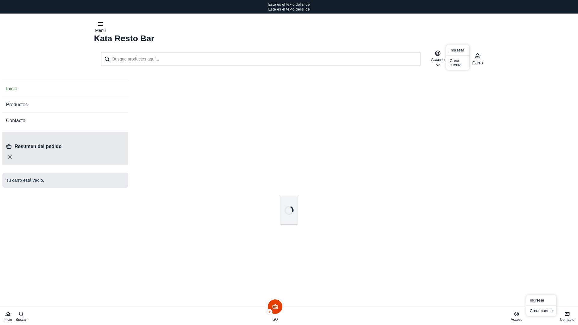 website screenshot of https://katarestobar.cl/