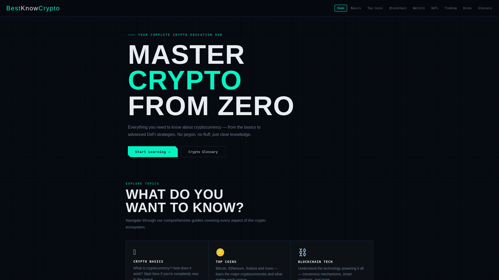 website screenshot of https://bestknowcrypto.com