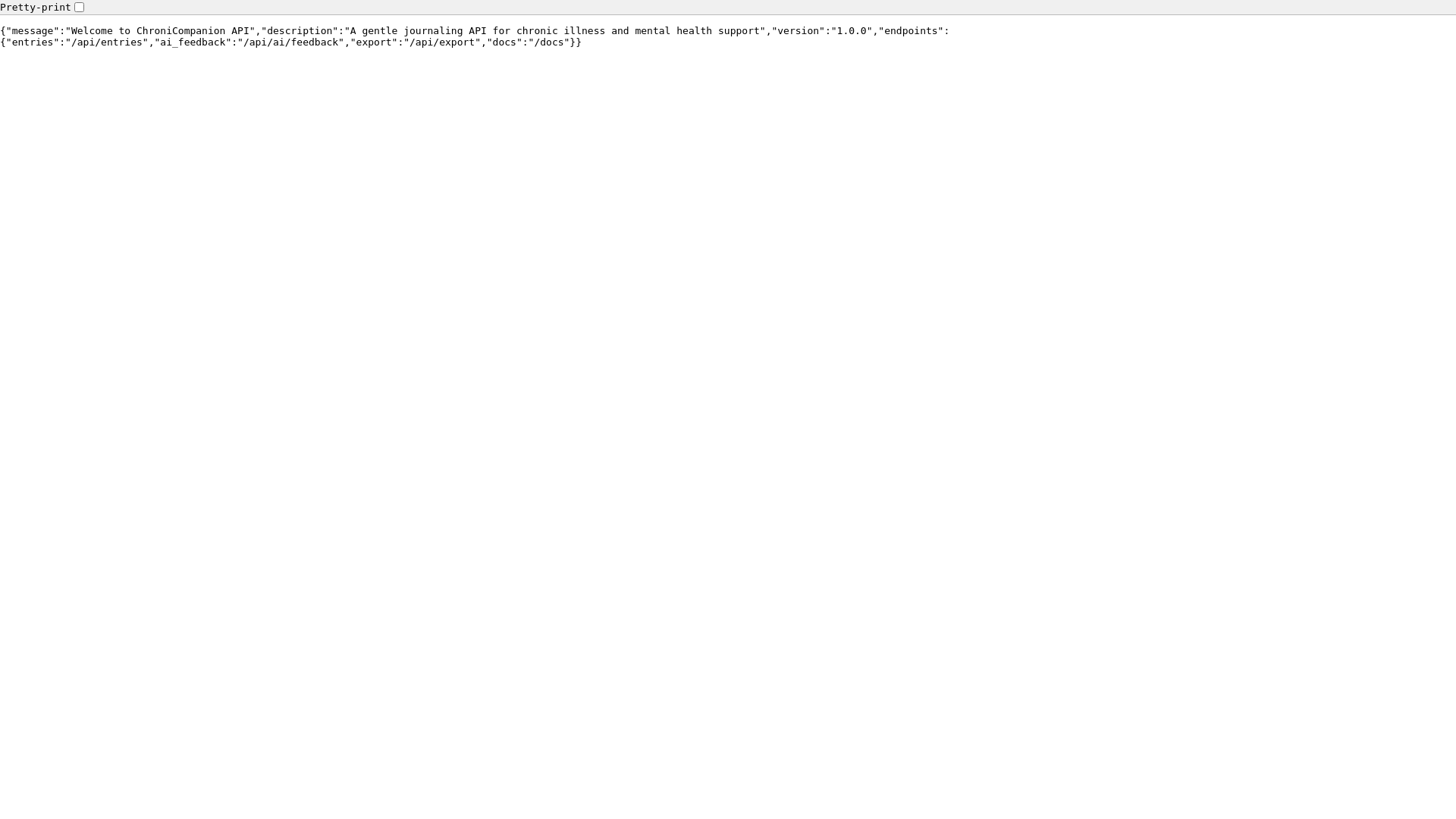 website screenshot of https://chronicompanion.app/