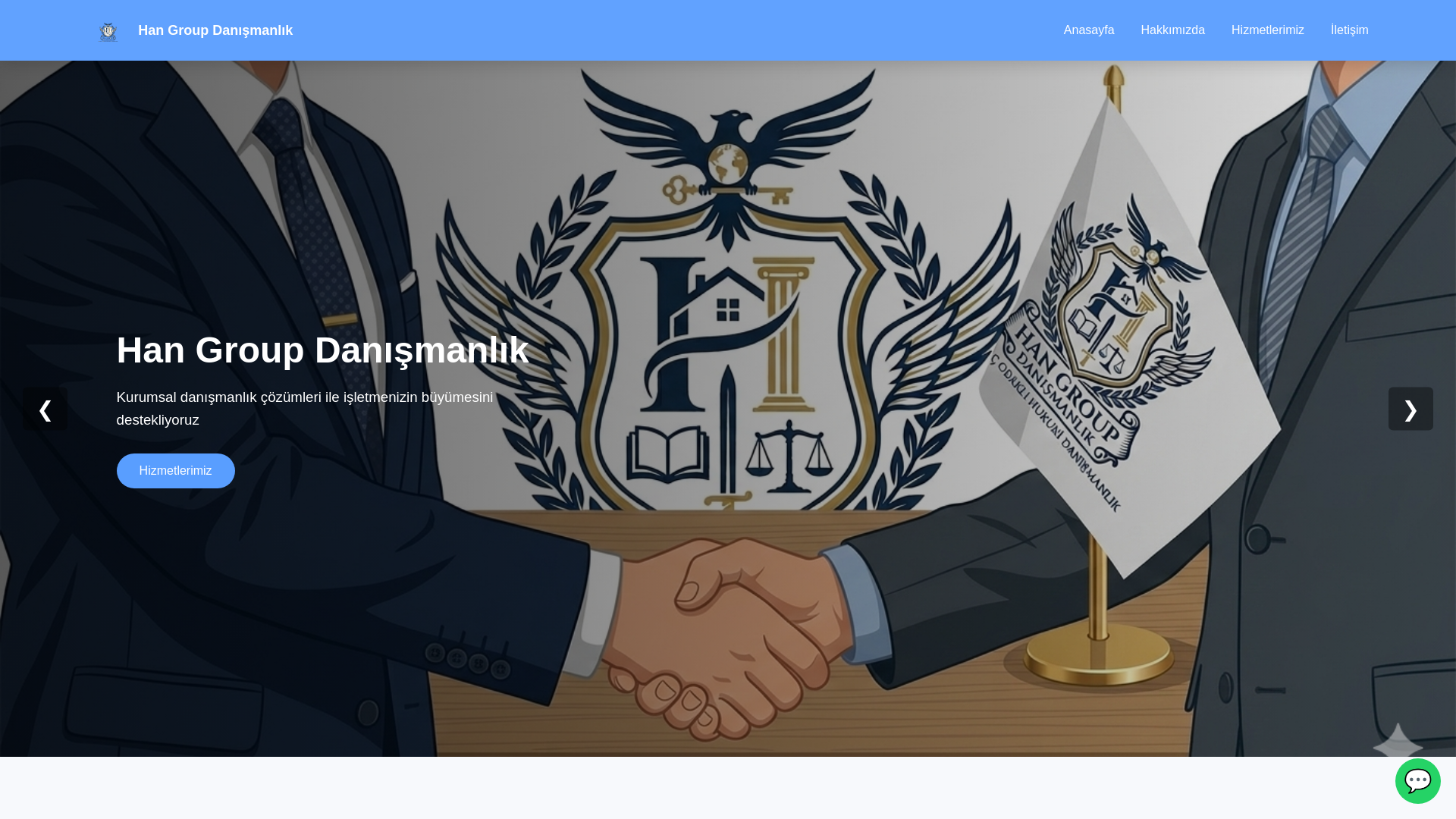 website screenshot of https://hangroupdanismanlik.com.tr/