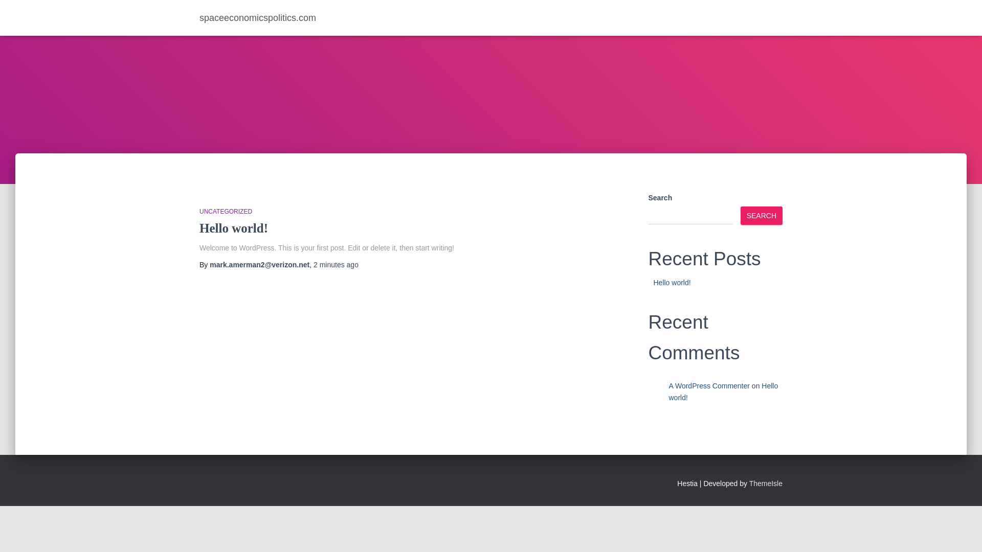website screenshot of https://spaceeconomicspolitics.com/