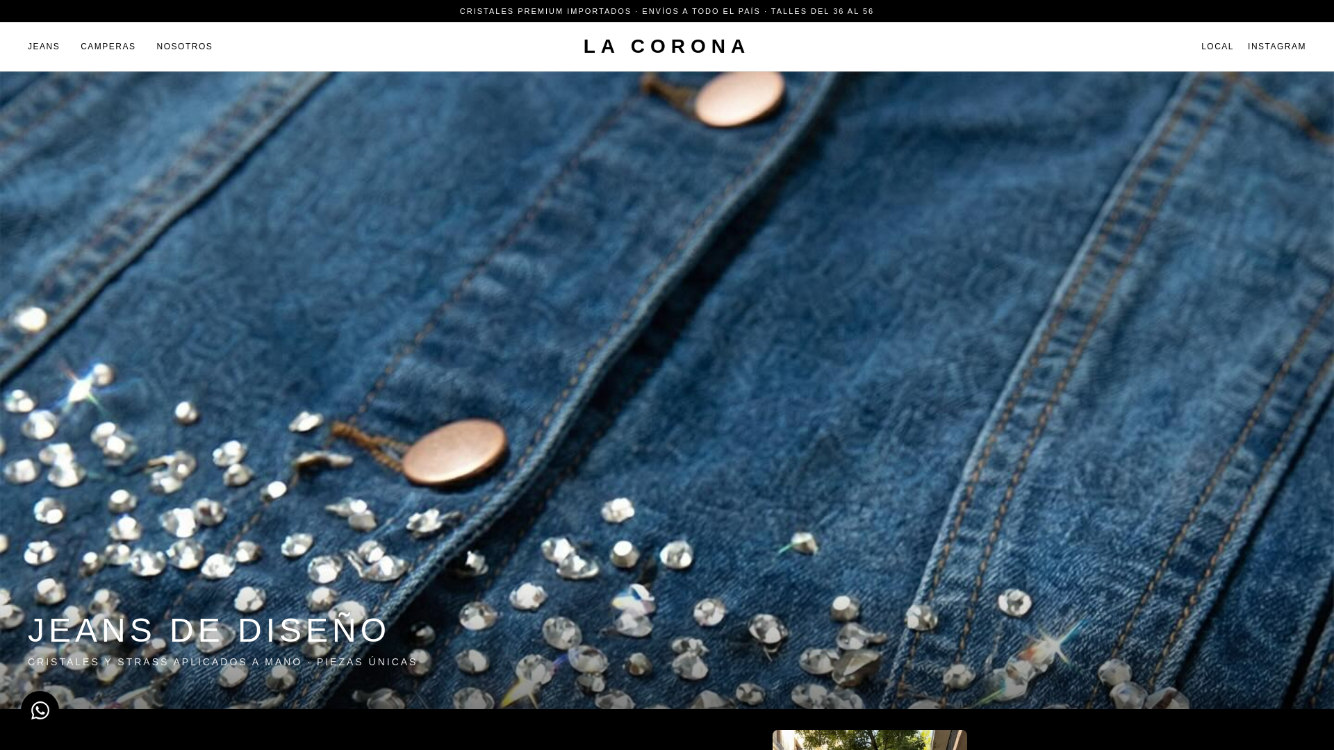 website screenshot of https://lacoronajeans.ar/