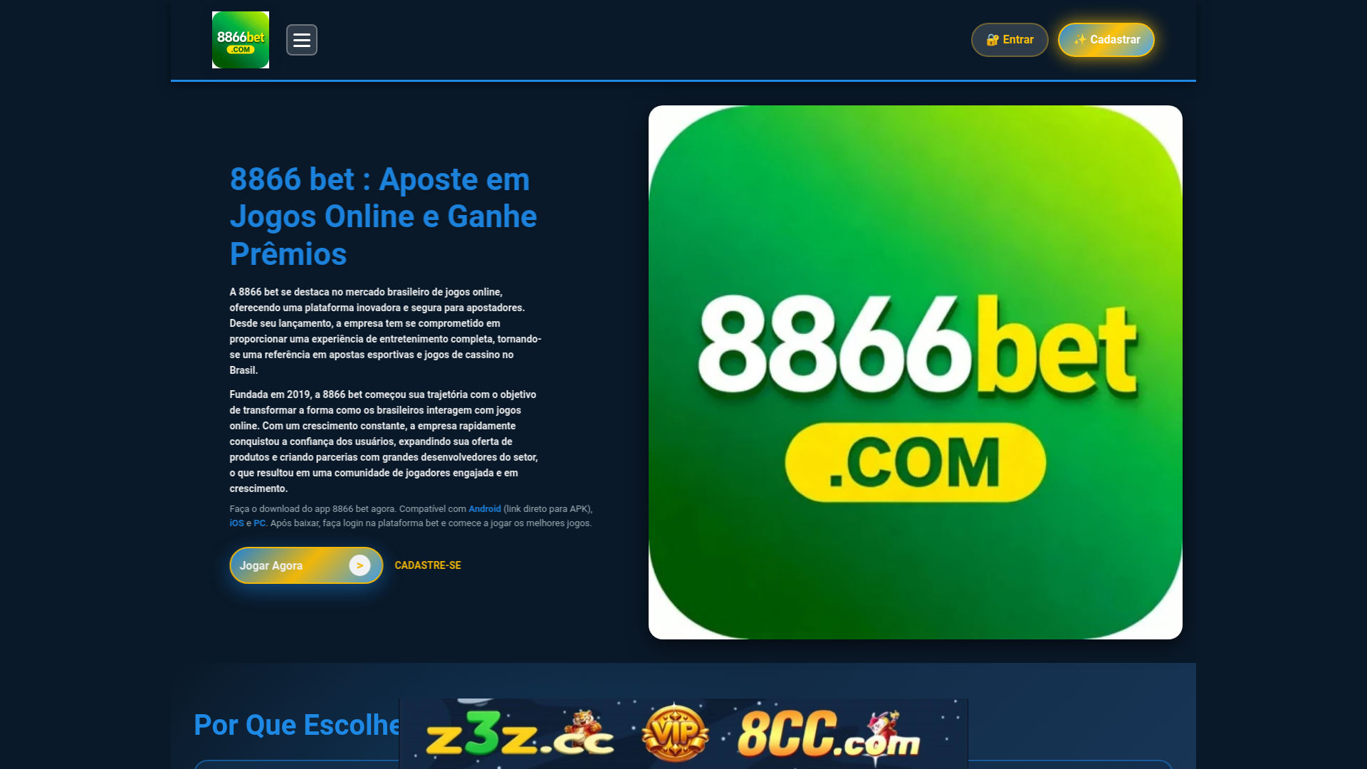 website screenshot of https://8866betsg.com/